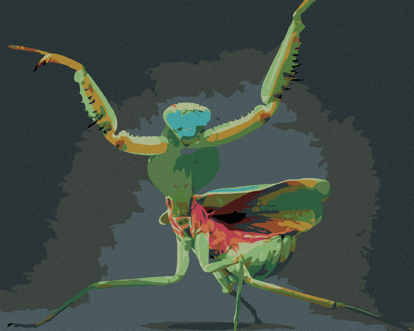 Malování podle čísel - Kudlanka nábožná, 100x80 cm, vypnuté plátno na rám