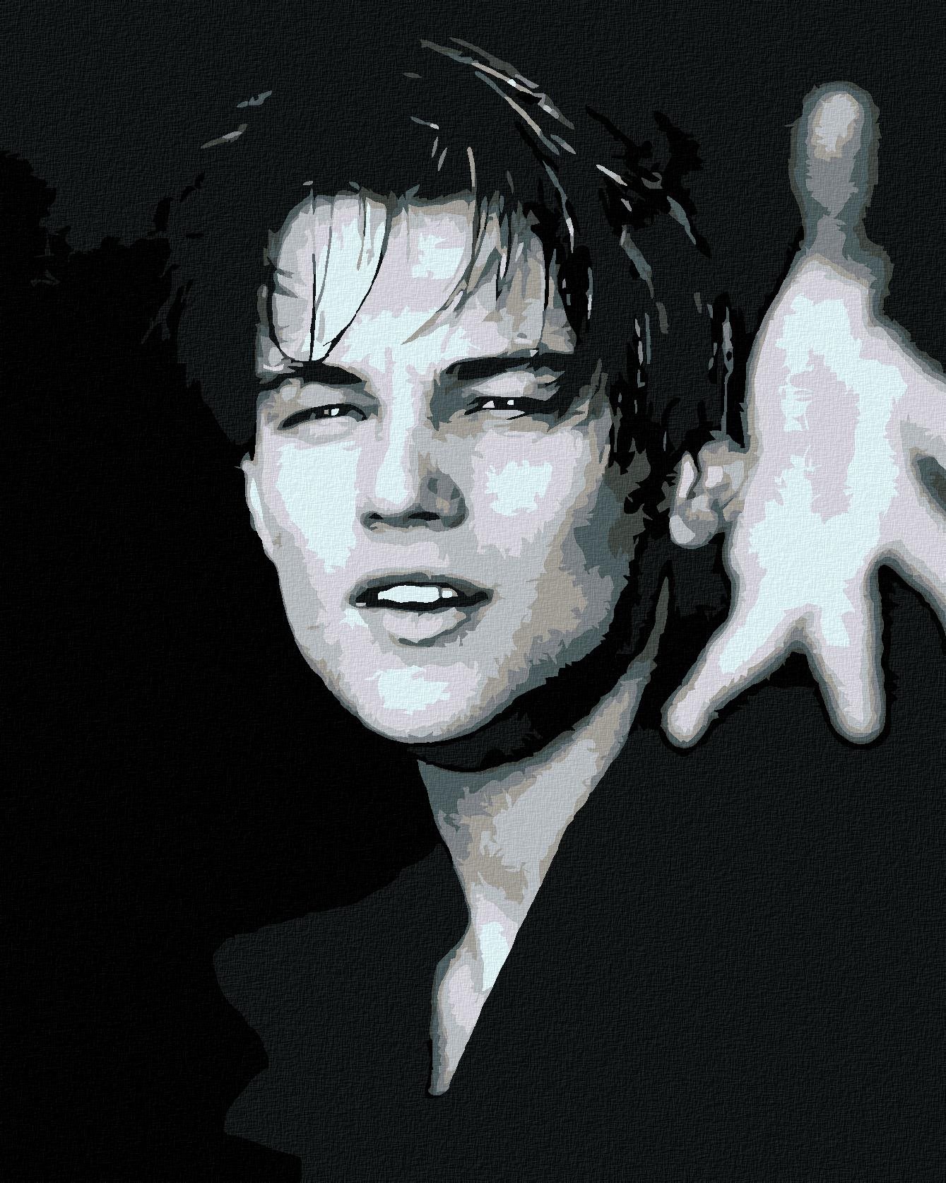Malování podle čísel - Leonardo DiCaprio, 80x100 cm, bez rámu a bez vypnutí plátna