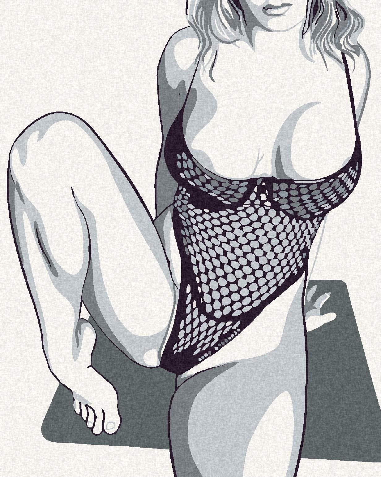 Malování podle čísel - Svůdné tělo, 40x50 cm, vypnuté plátno na rám