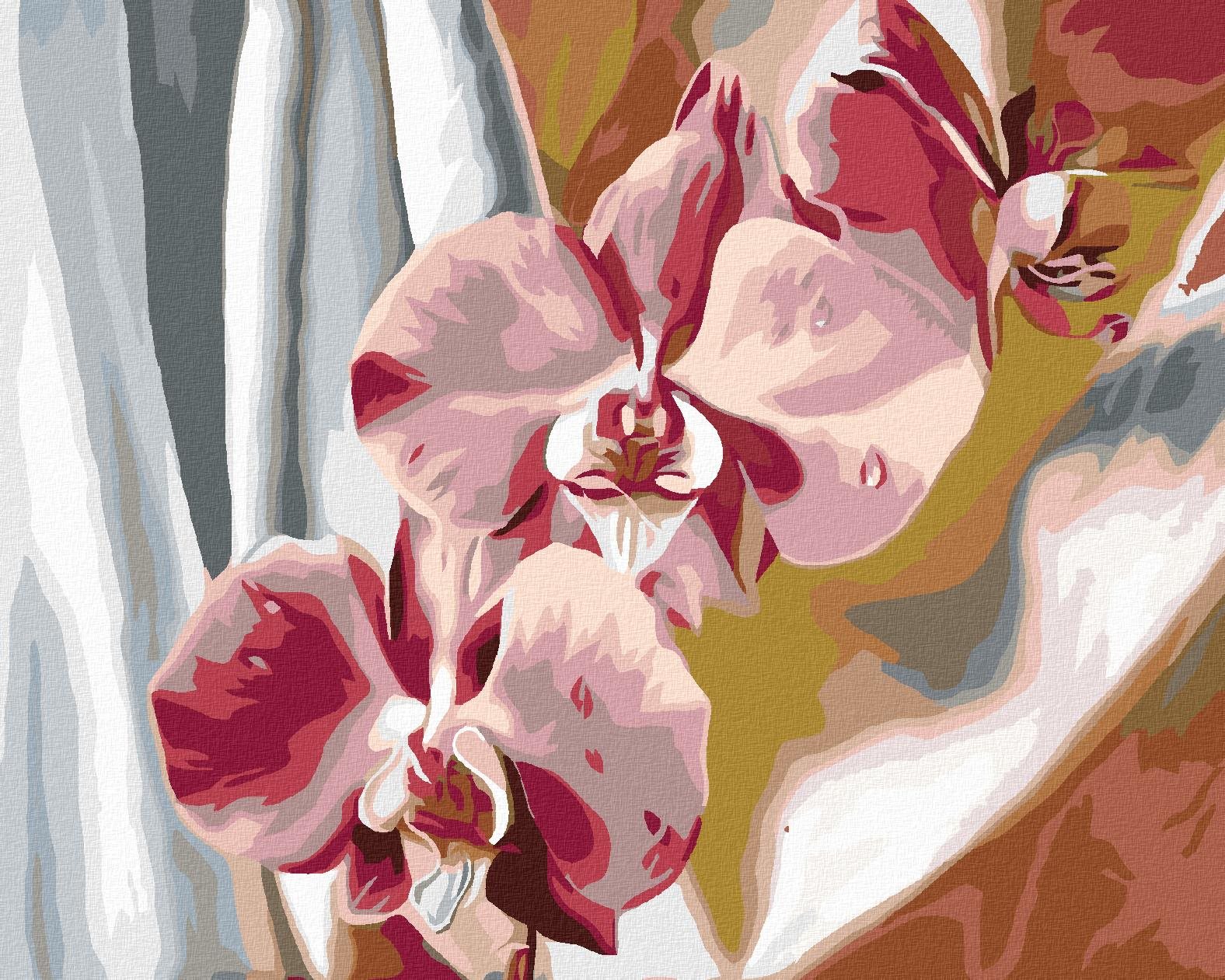 Malování podle čísel - Růžová orchidej, 100x80 cm, vypnuté plátno na rám