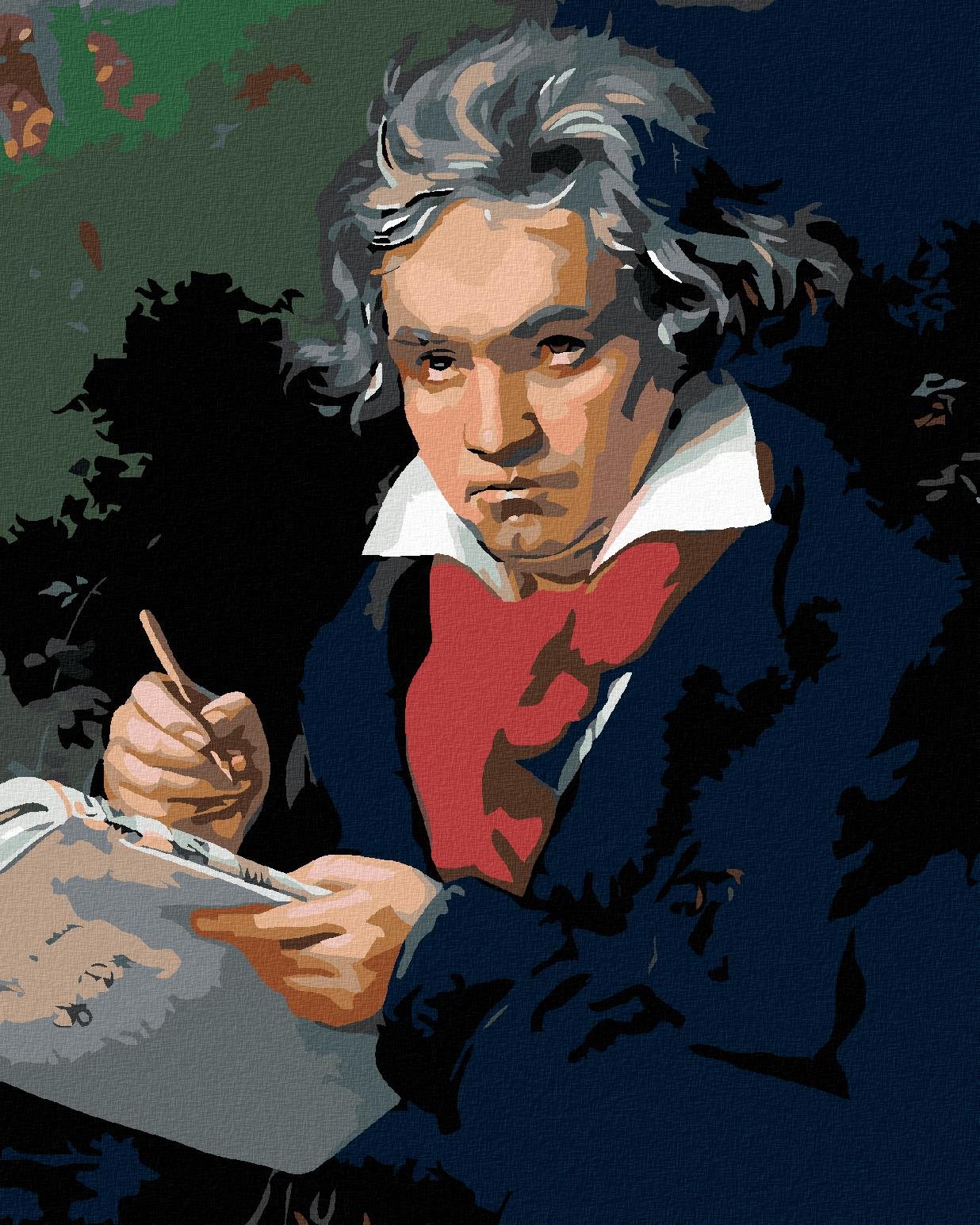 Malování podle čísel - Ludwig van Beethoven, 80x100 cm, bez rámu a bez vypnutí plátna