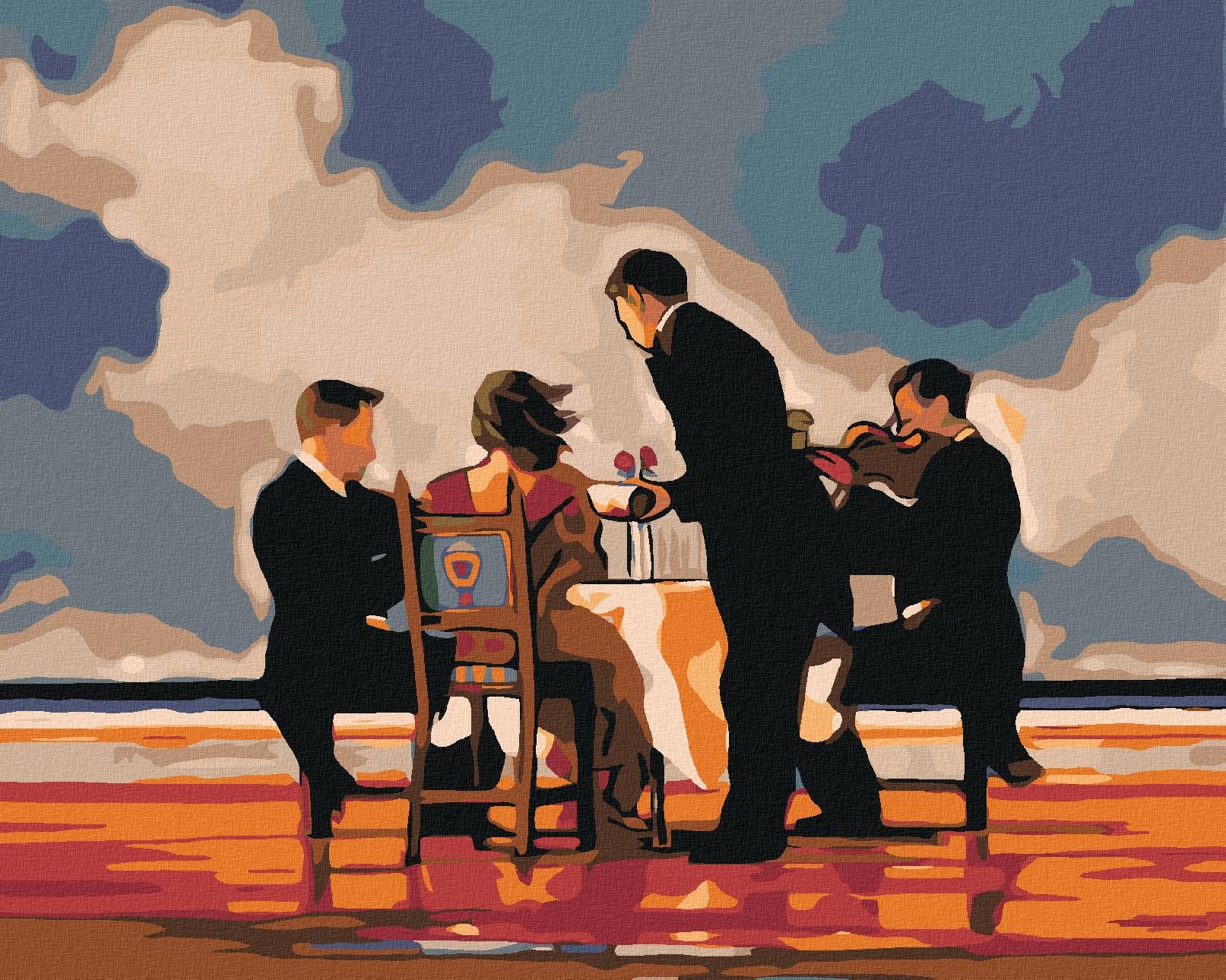 Malování podle čísel - Večeře na pláži, 50x40 cm, vypnuté plátno na rám