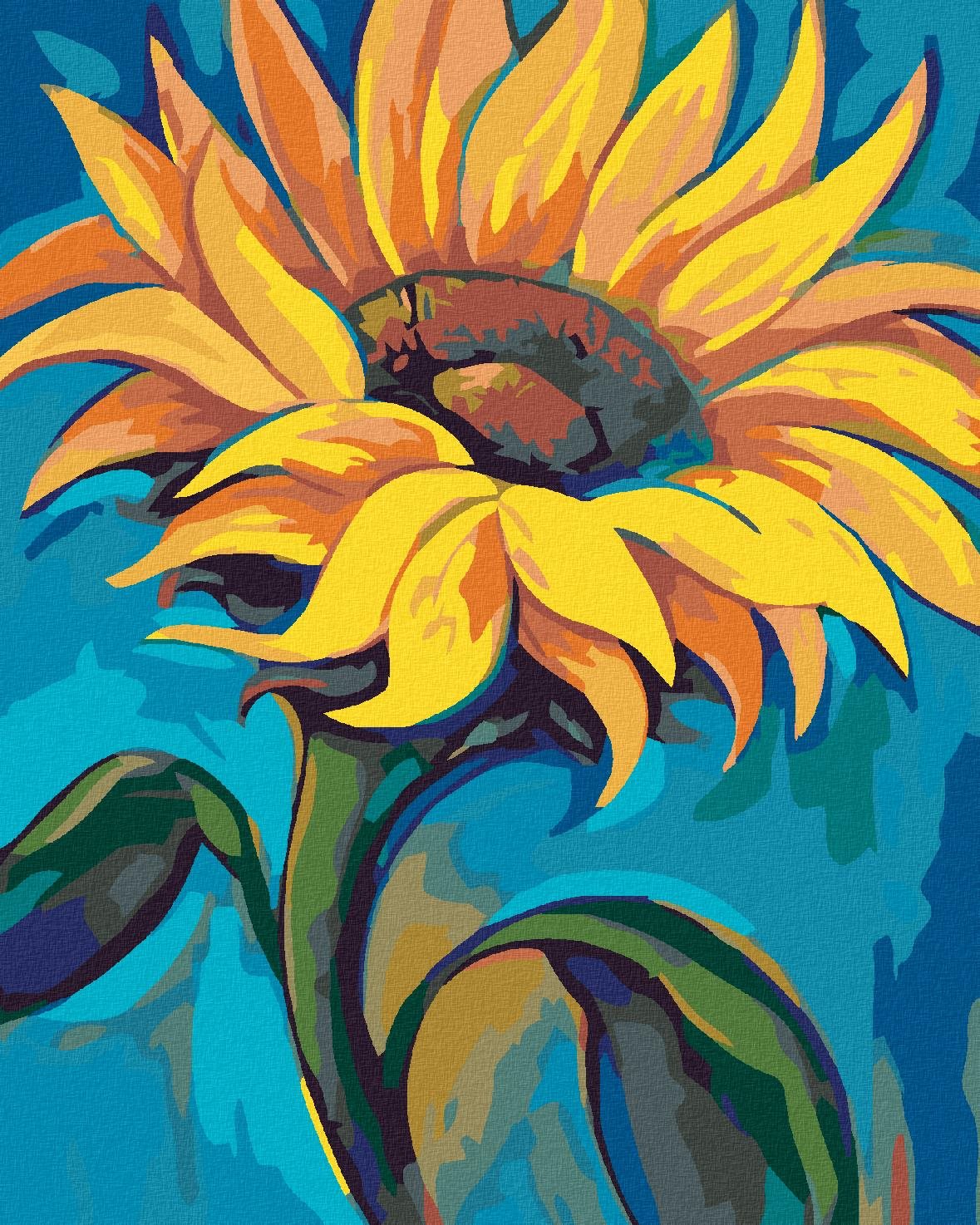 Malování podle čísel - Velká slunečnice, 80x100 cm, bez rámu a bez vypnutí plátna