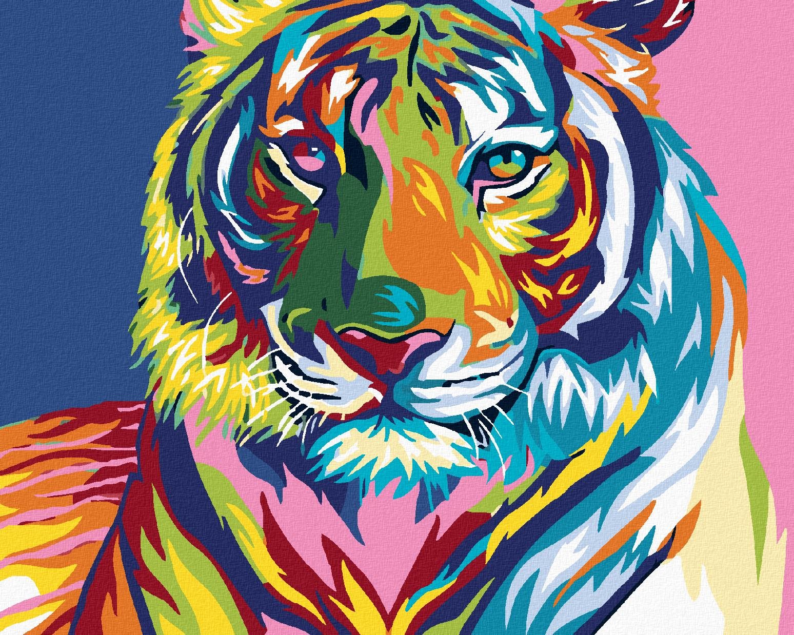 Malování podle čísel - Tygr, 100x80 cm, bez rámu a bez vypnutí plátna
