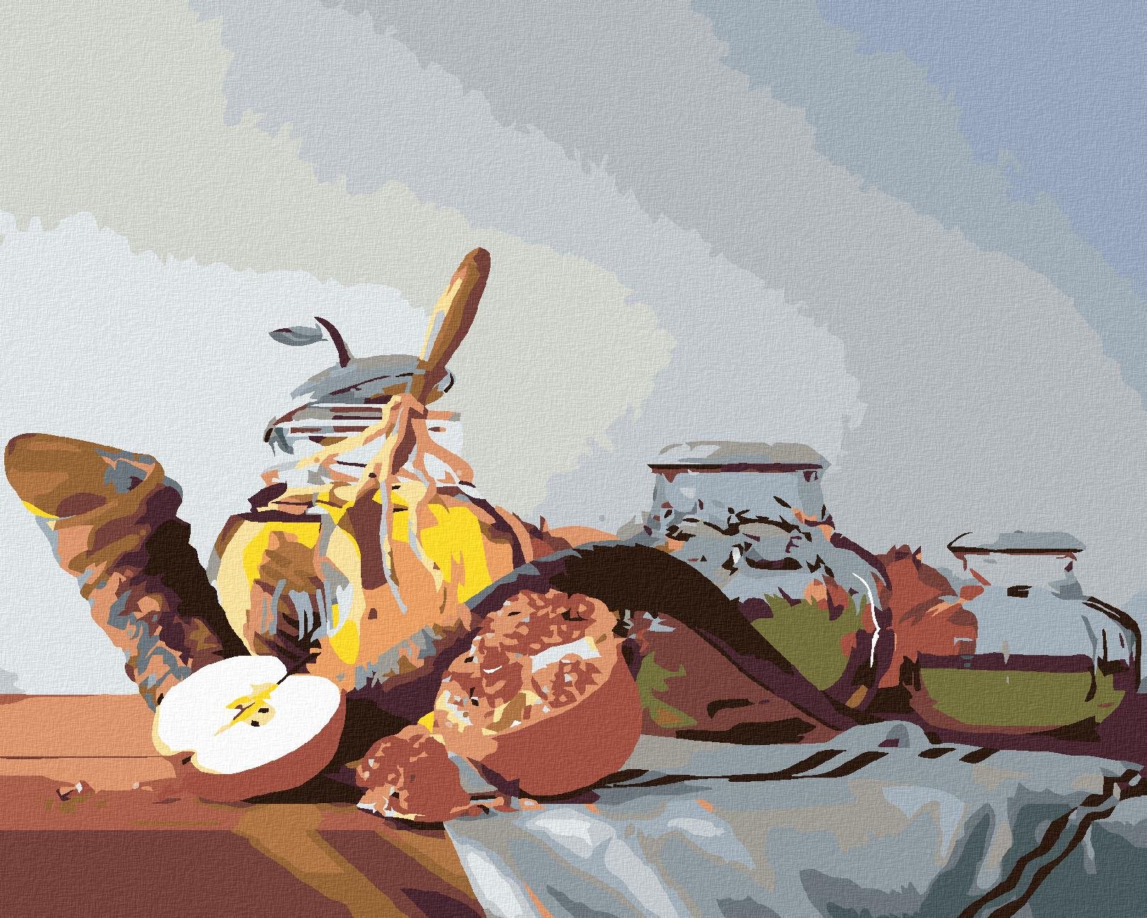 Malování podle čísel - Zátiší, 100x80 cm, bez rámu a bez vypnutí plátna