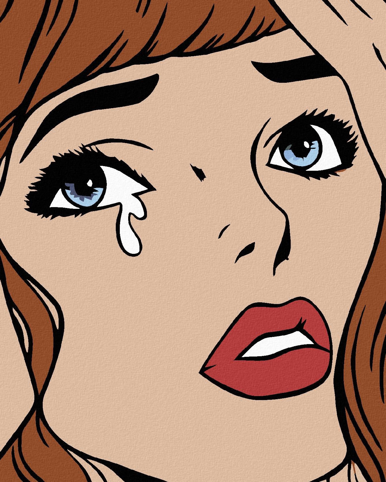 Malování podle čísel - Uplakaná, 40x50 cm, vypnuté plátno na rám