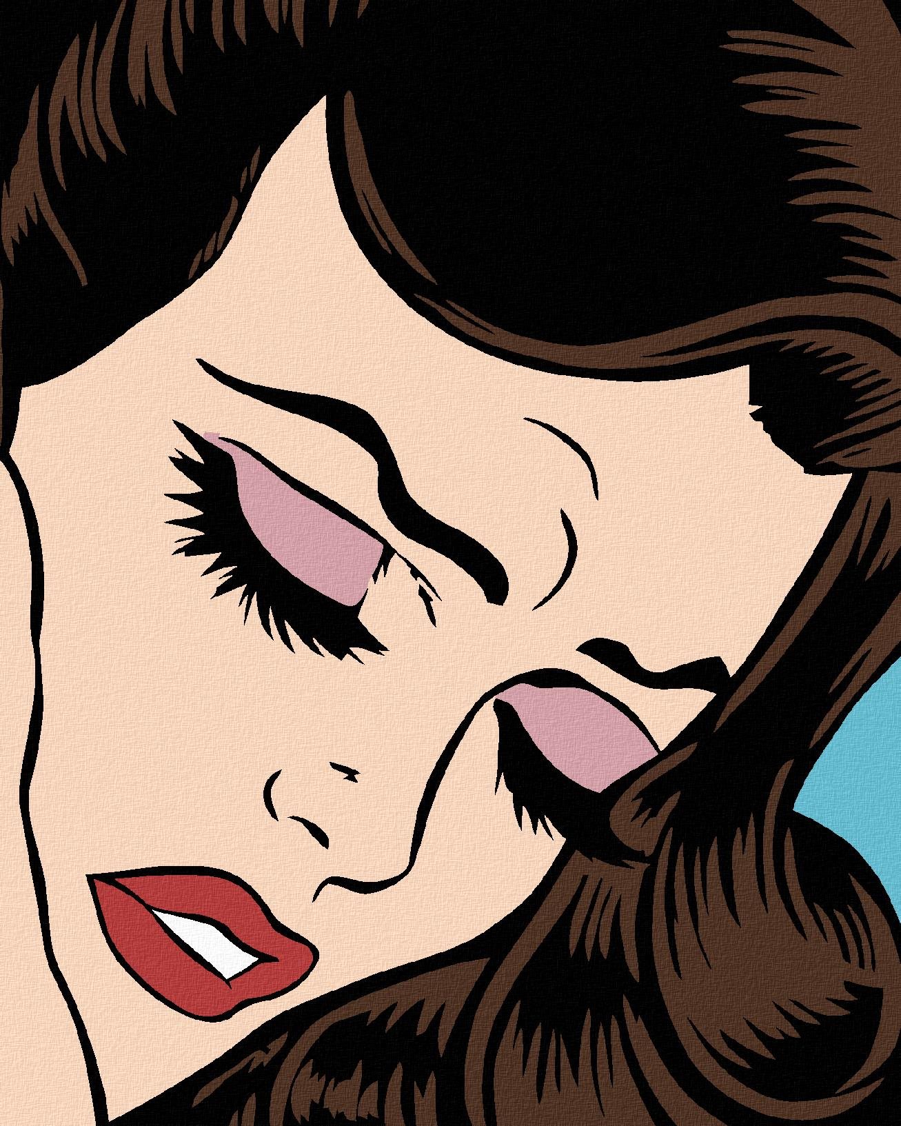 Malování podle čísel - Smutná, 40x50 cm, vypnuté plátno na rám