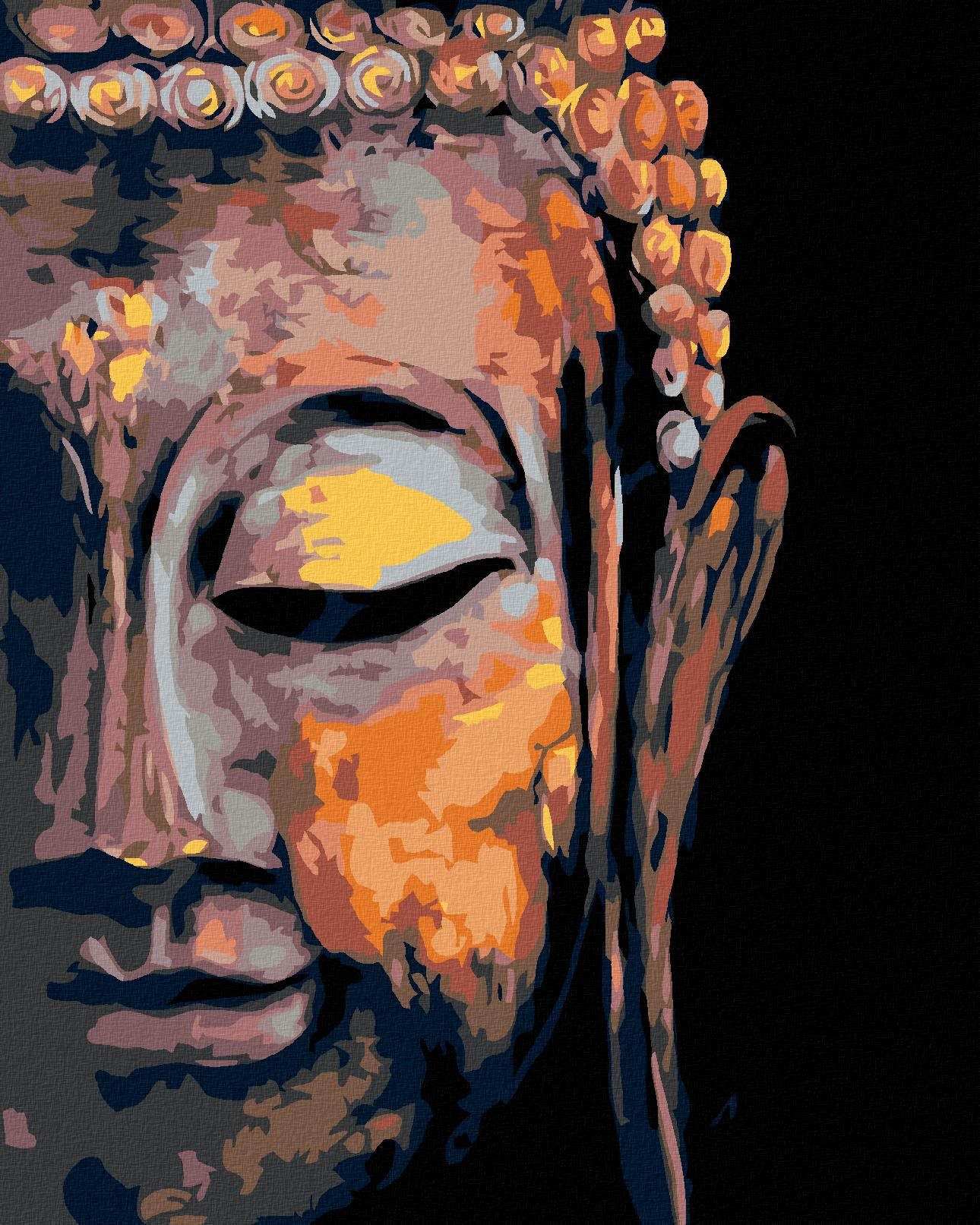 Malování podle čísel - Buddha, 80x100 cm, vypnuté plátno na rám