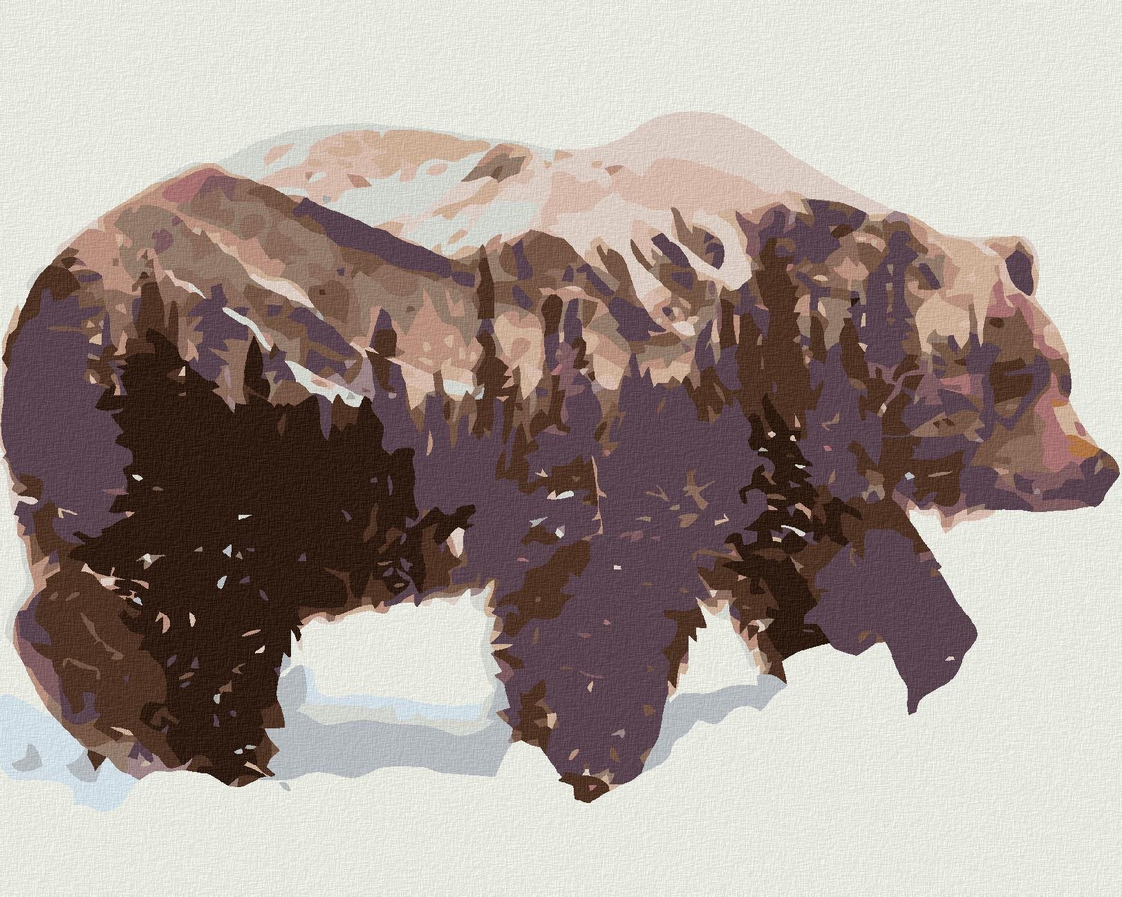 Malování podle čísel - Medvěd, 50x40 cm, vypnuté plátno na rám