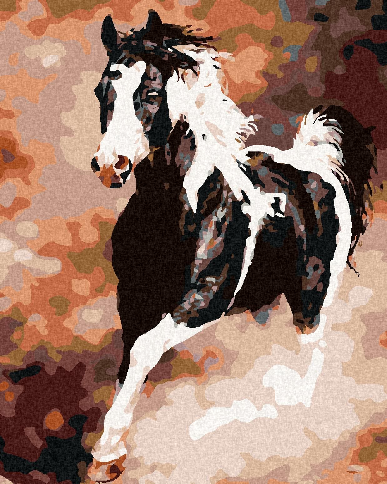 Malování podle čísel - Běžící strakáč, 80x100 cm, bez rámu a bez vypnutí plátna
