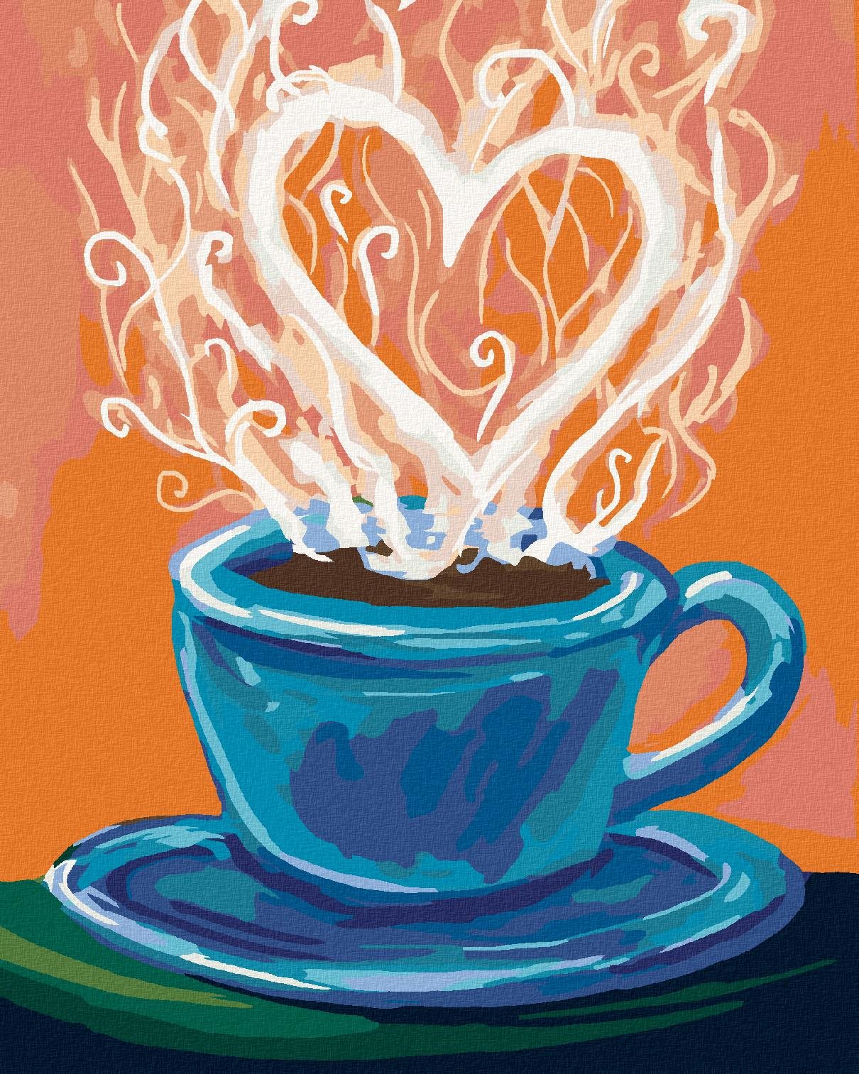 Malování podle čísel - Láskyplný nápoj, 80x100 cm, vypnuté plátno na rám