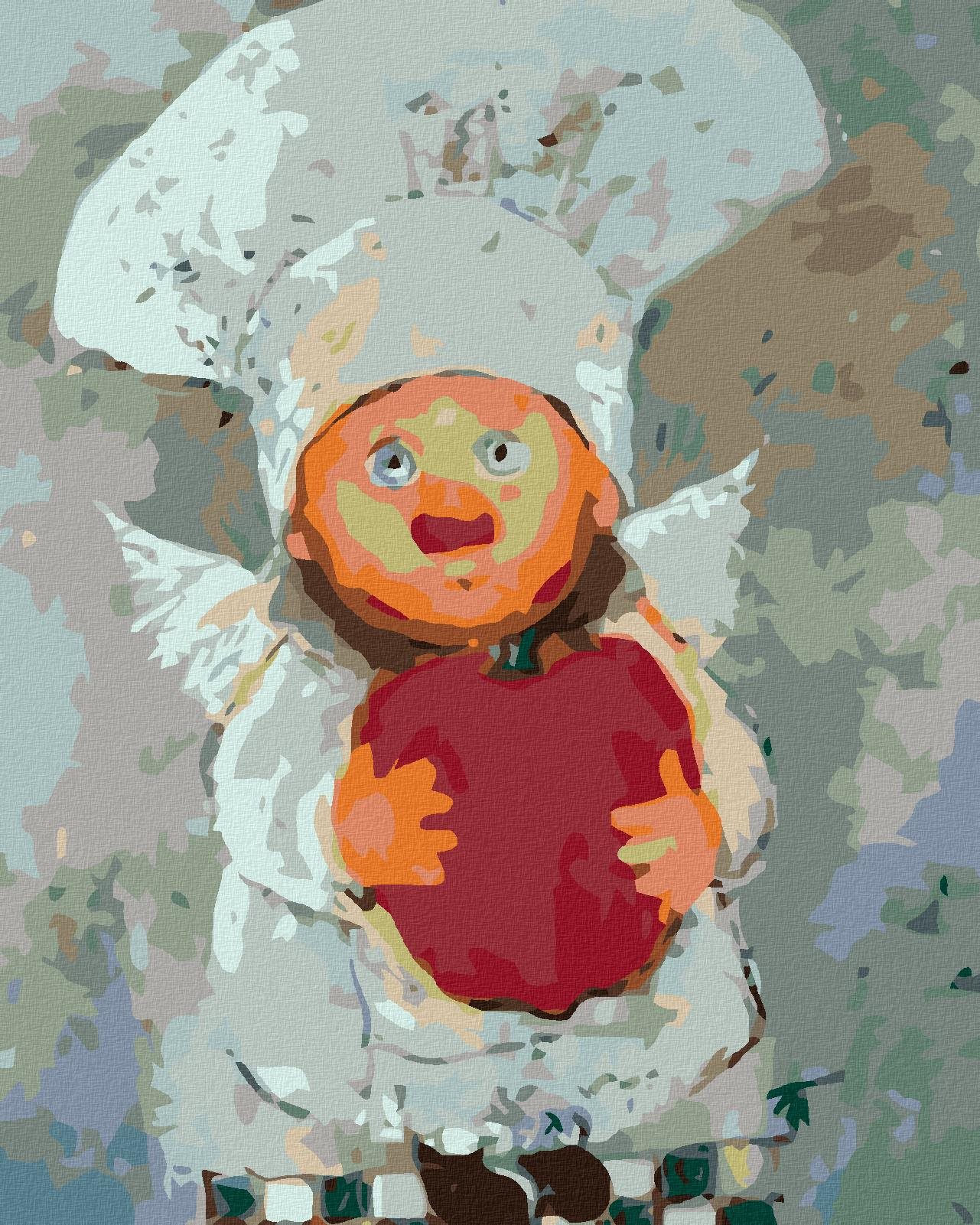 Malování podle čísel - Kuchař s dýní, 40x50 cm, bez rámu a bez vypnutí plátna