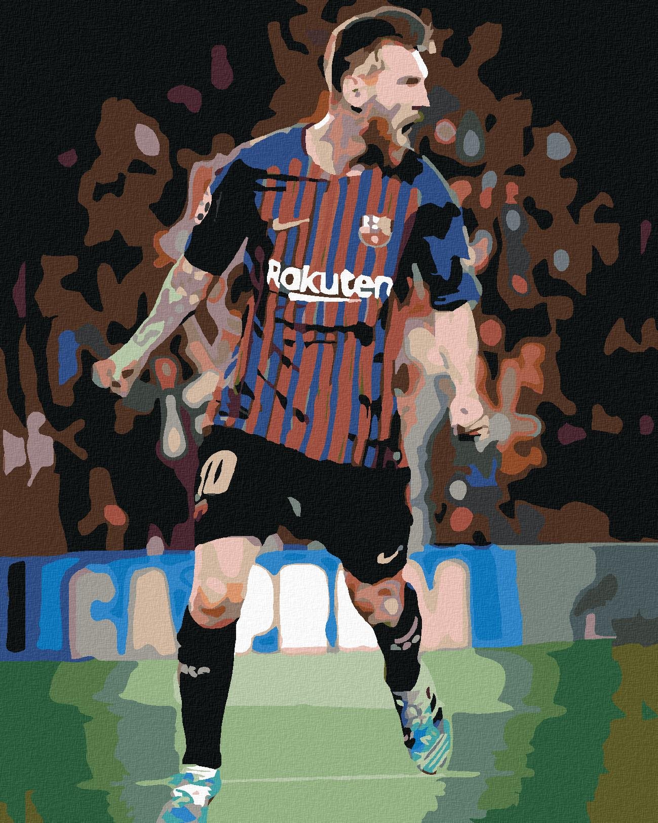 Malování podle čísel - Lionel Messi, 40x50 cm, bez rámu a bez vypnutí plátna