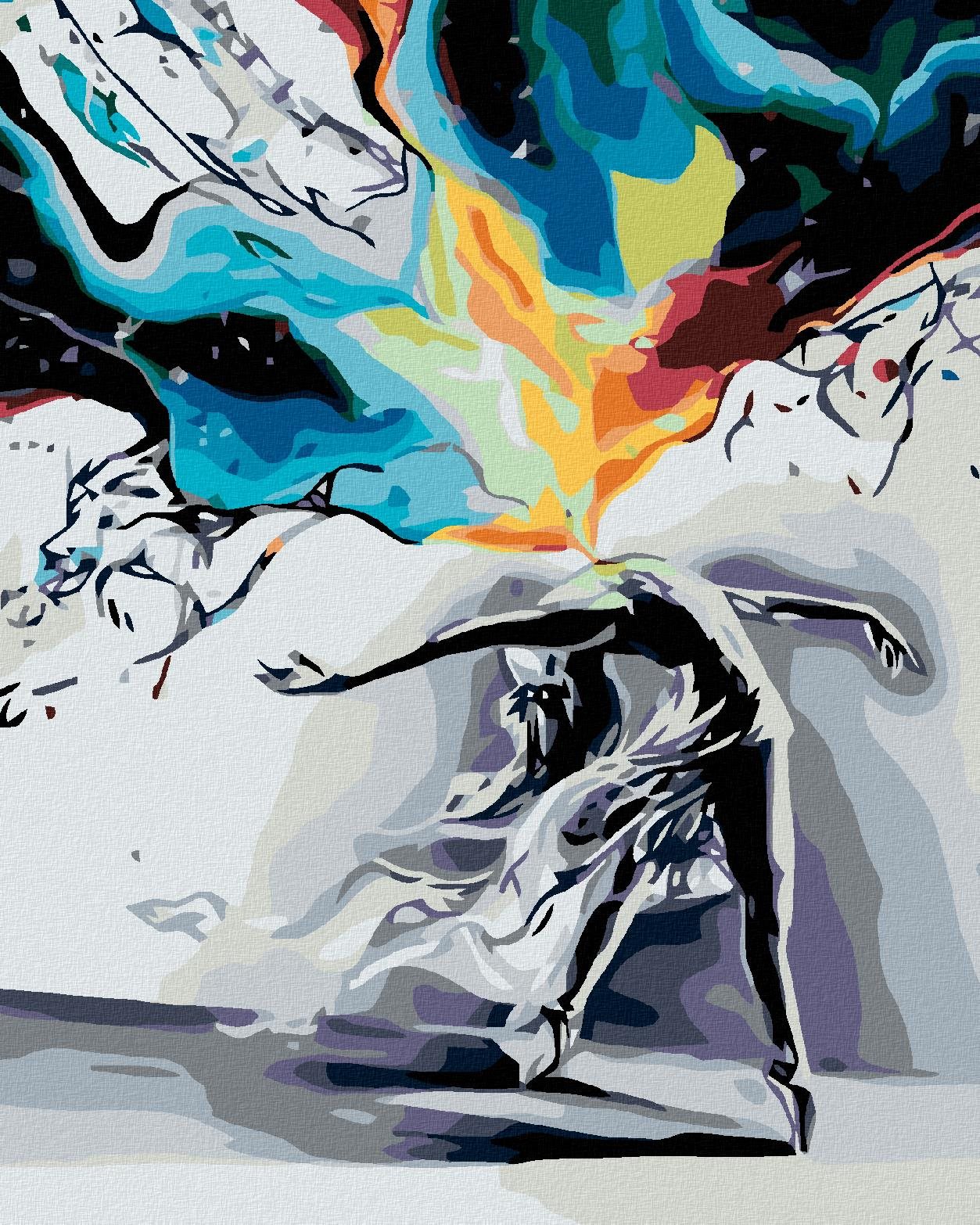 Malování podle čísel - Tanec v bouři, 40x50 cm, vypnuté plátno na rám