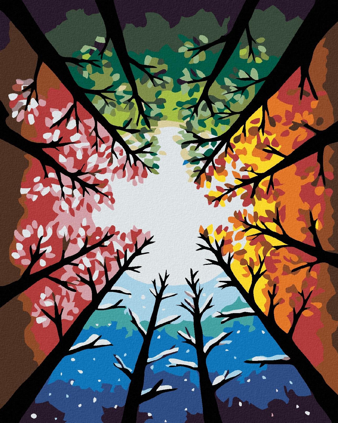 Malování podle čísel - Čtvero období, 40x50 cm, vypnuté plátno na rám