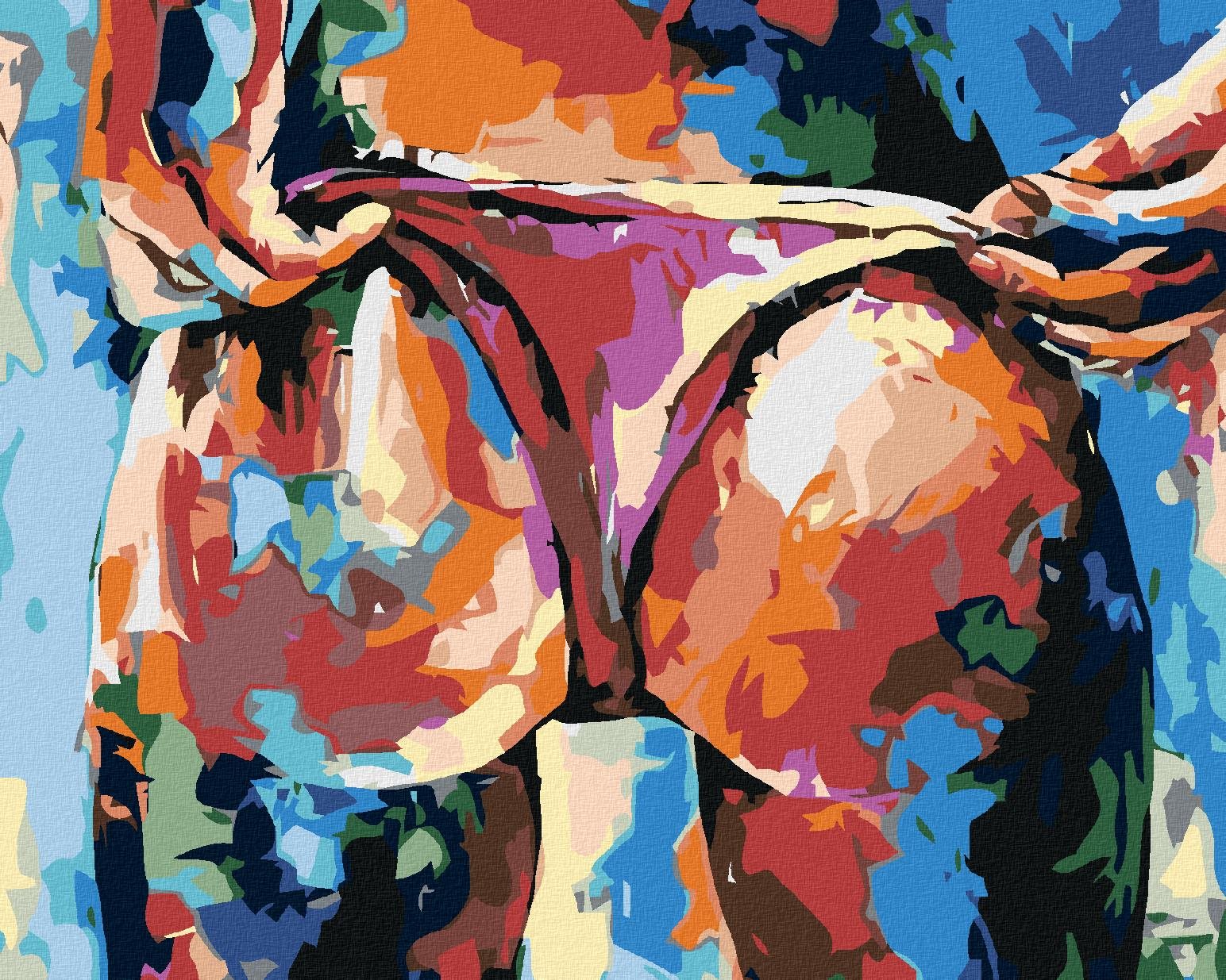 Malování podle čísel - Sexy pozadí v barvách, 100x80 cm, bez rámu a bez vypnutí plátna