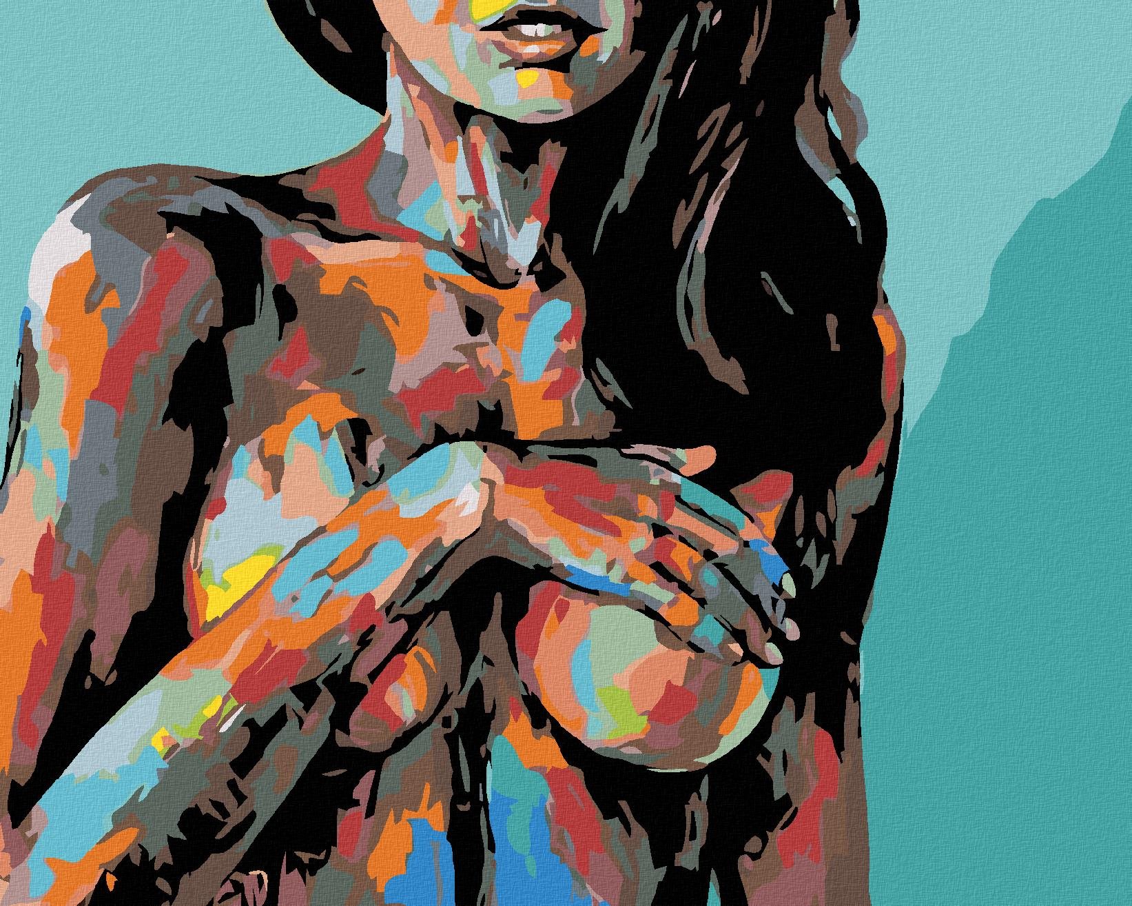 Malování podle čísel - Malování po těle, 100x80 cm, bez rámu a bez vypnutí plátna