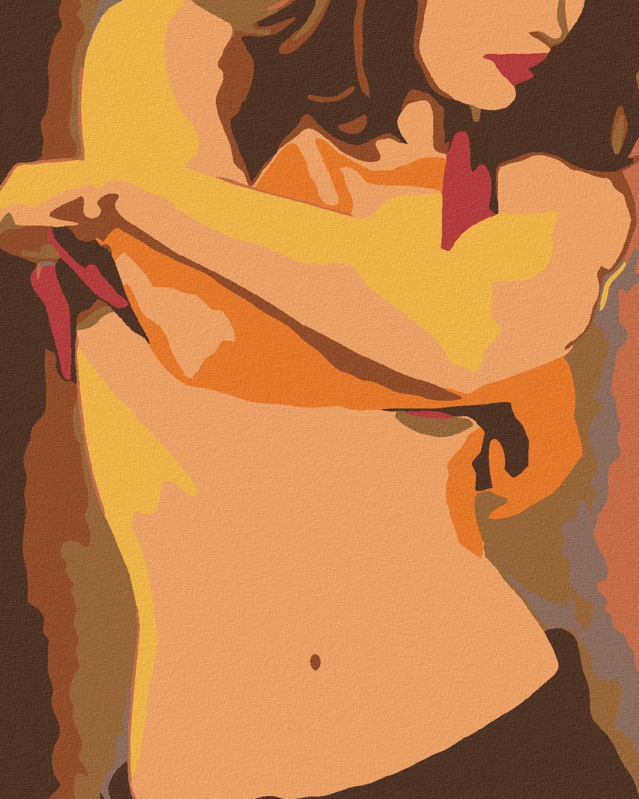 Malování podle čísel - Polonahá, 40x50 cm, vypnuté plátno na rám