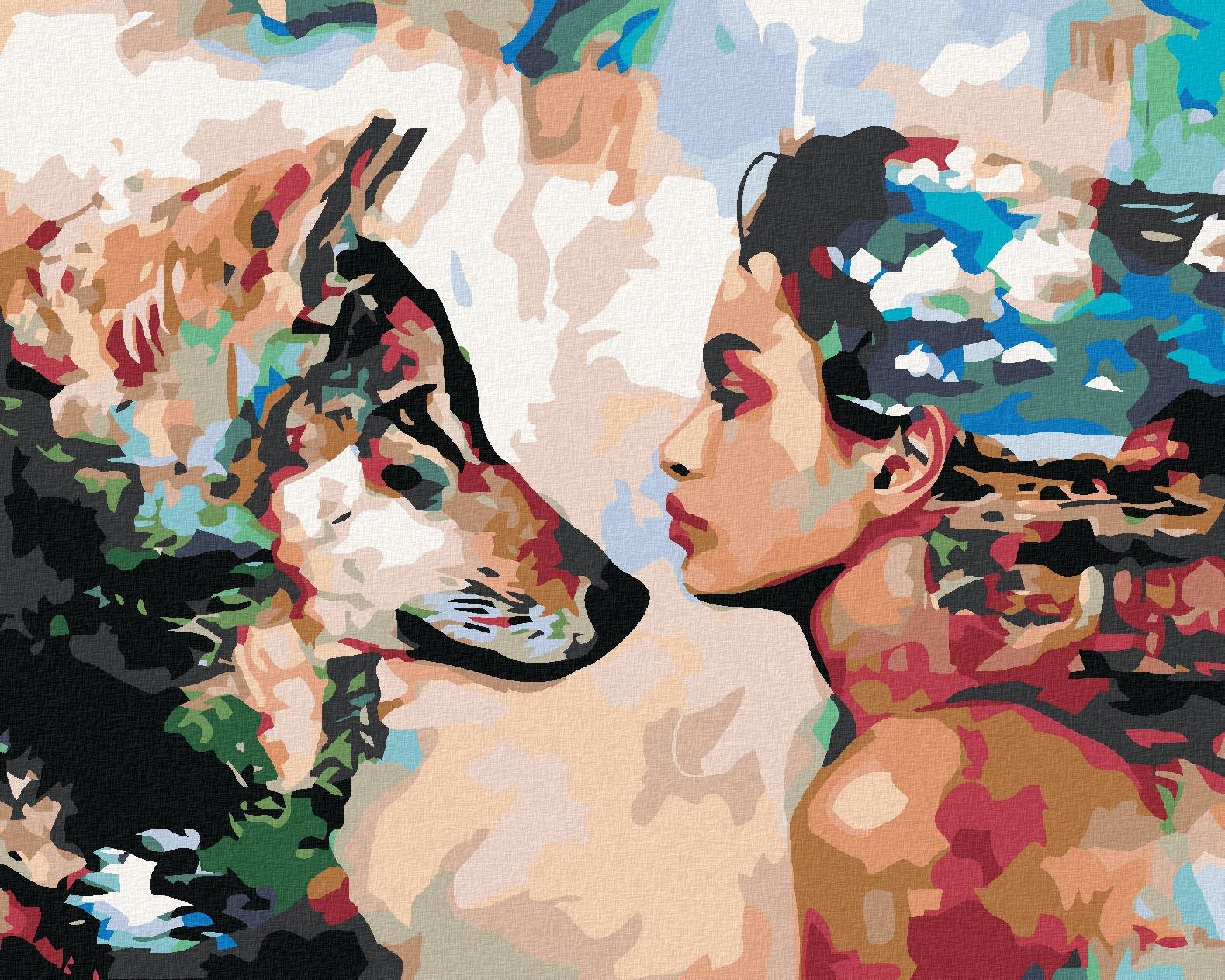 Malování podle čísel - Z očí do očí, 100x80 cm, bez rámu a bez vypnutí plátna