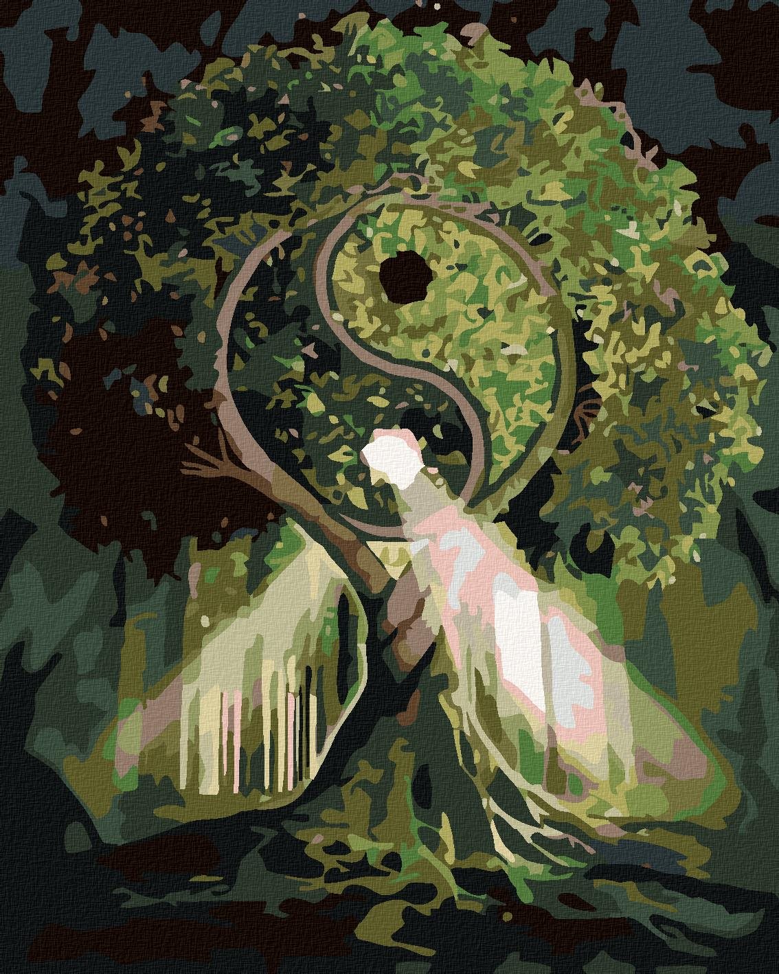 Malování podle čísel - Strom harmonie, 80x100 cm, vypnuté plátno na rám