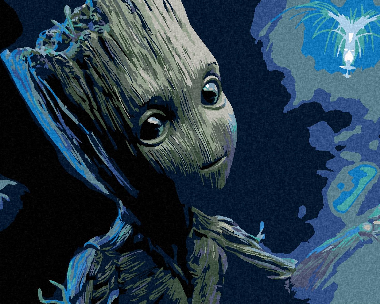 Malování podle čísel - Groot, 100x80 cm, vypnuté plátno na rám