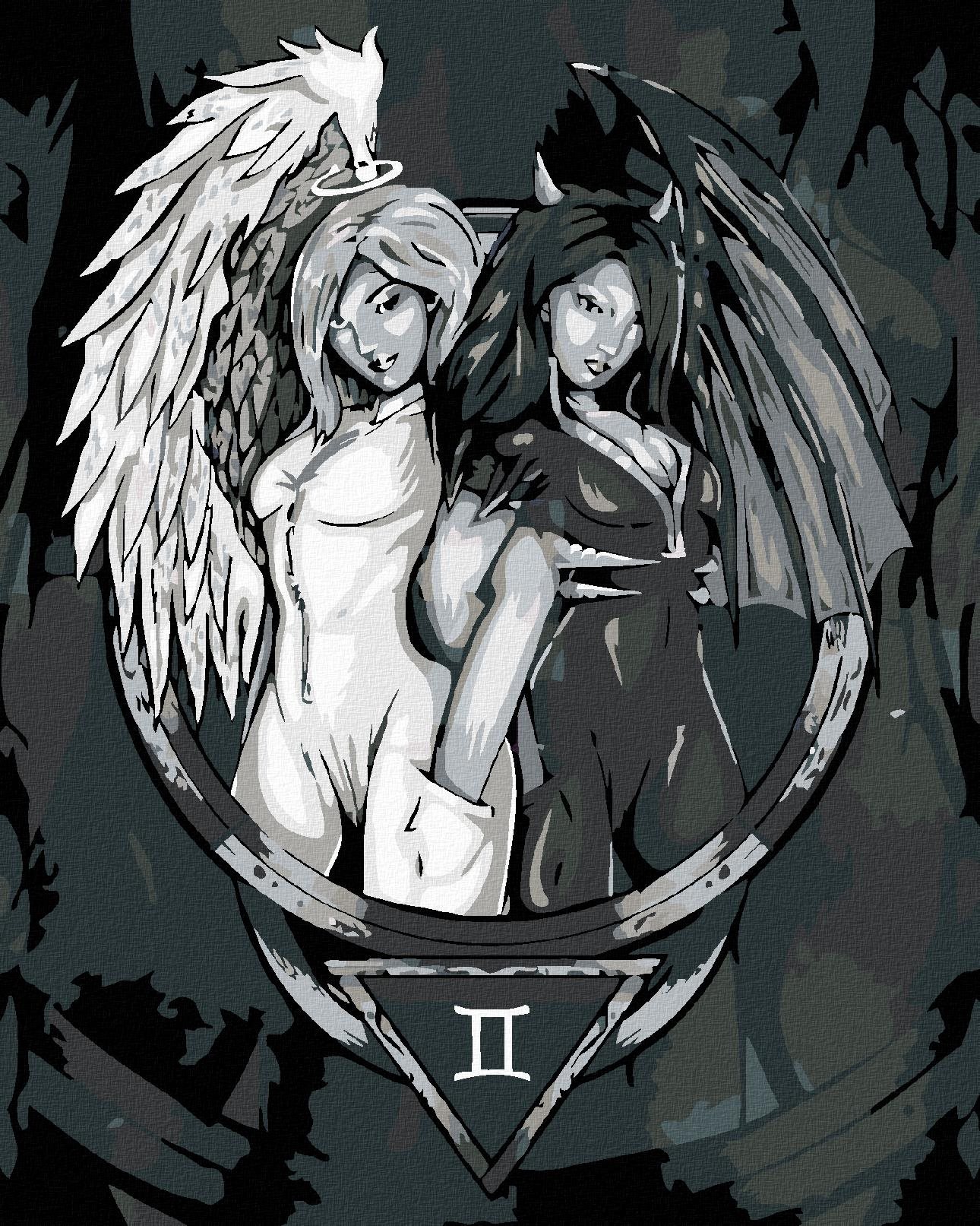 Malování podle čísel - Gemini, 40x50 cm, vypnuté plátno na rám