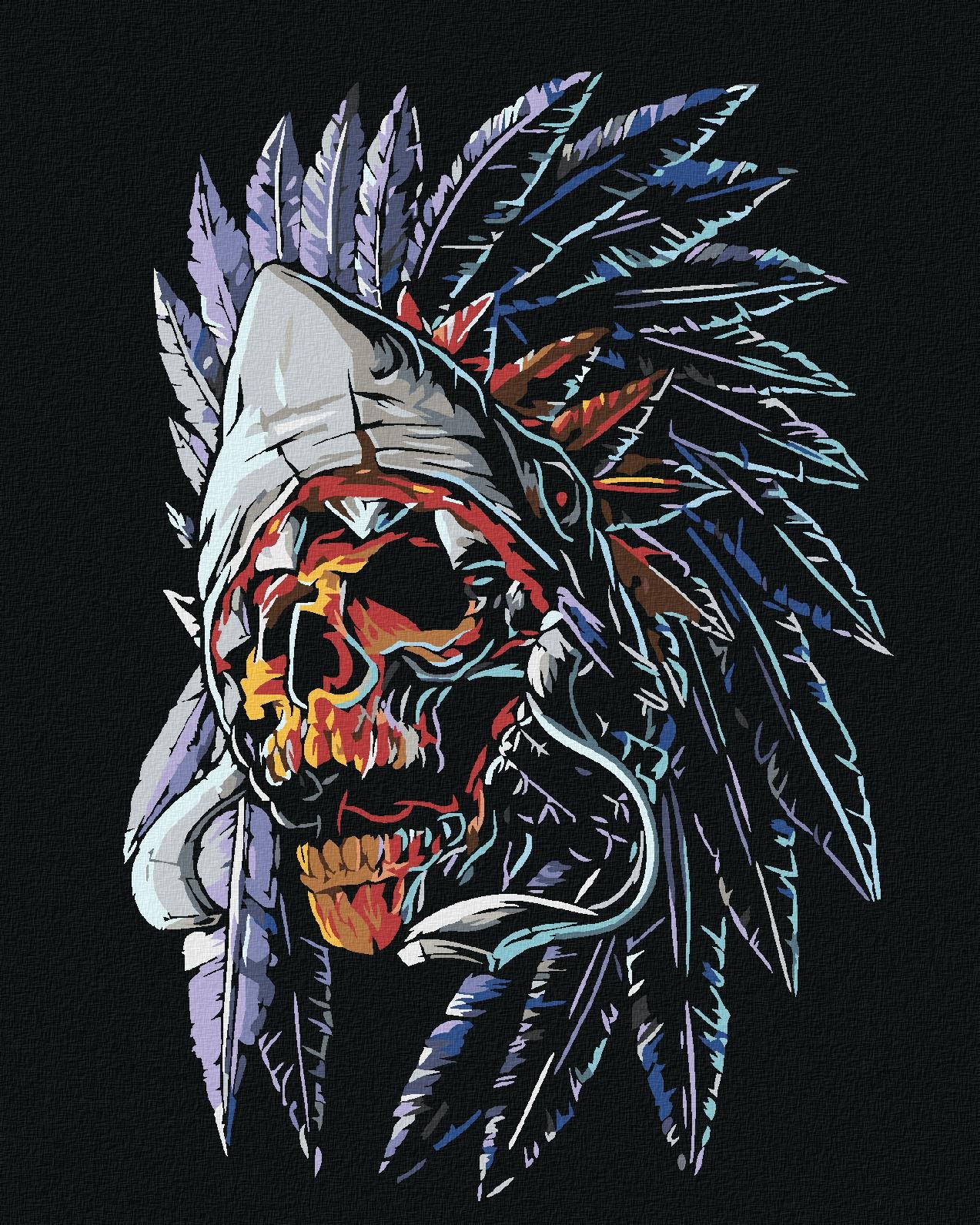 Malování podle čísel - Vůdčí lebka, 40x50 cm, vypnuté plátno na rám