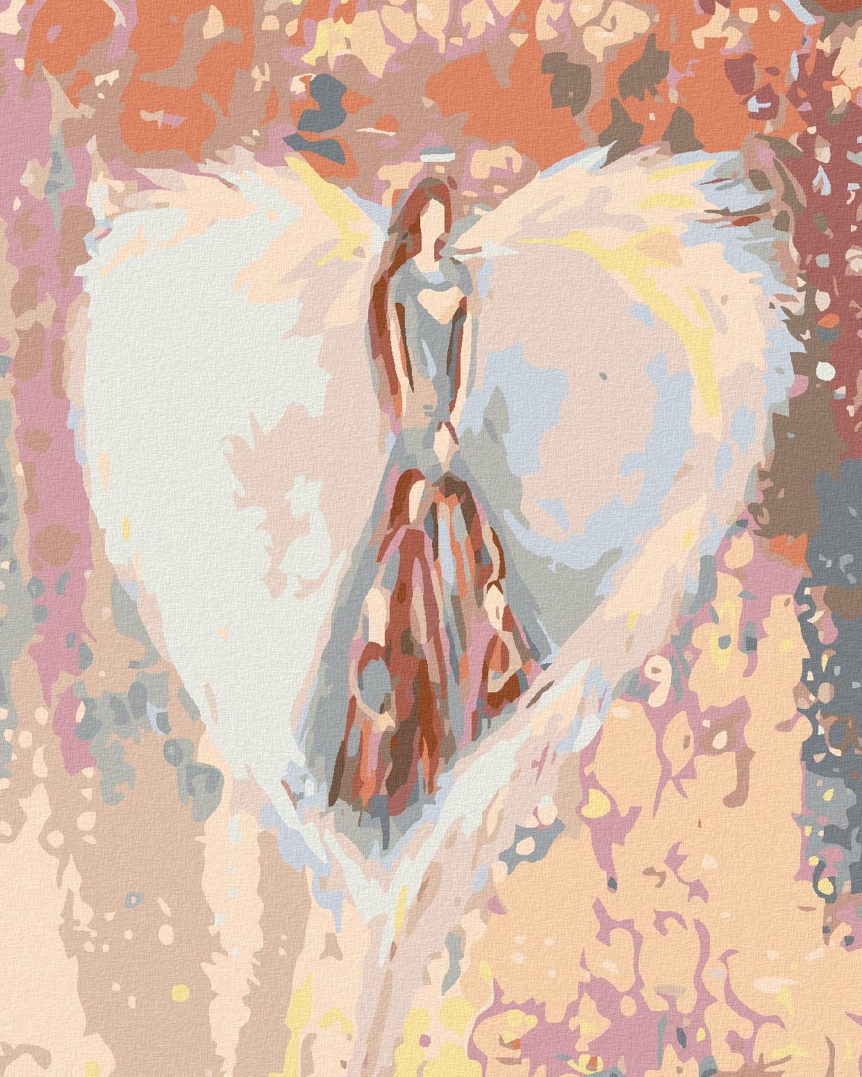 Malování podle čísel - Andělé od Lenky - Family angel, 80x100 cm, vypnuté plátno na rám