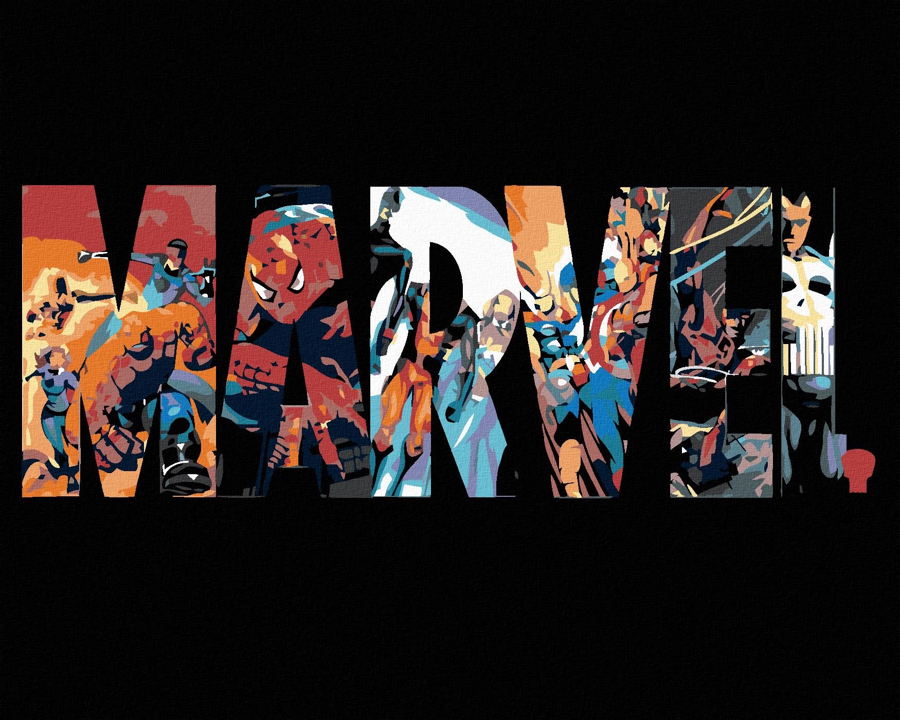 Malování podle čísel - Marvel, 100x80 cm, bez rámu a bez vypnutí plátna
