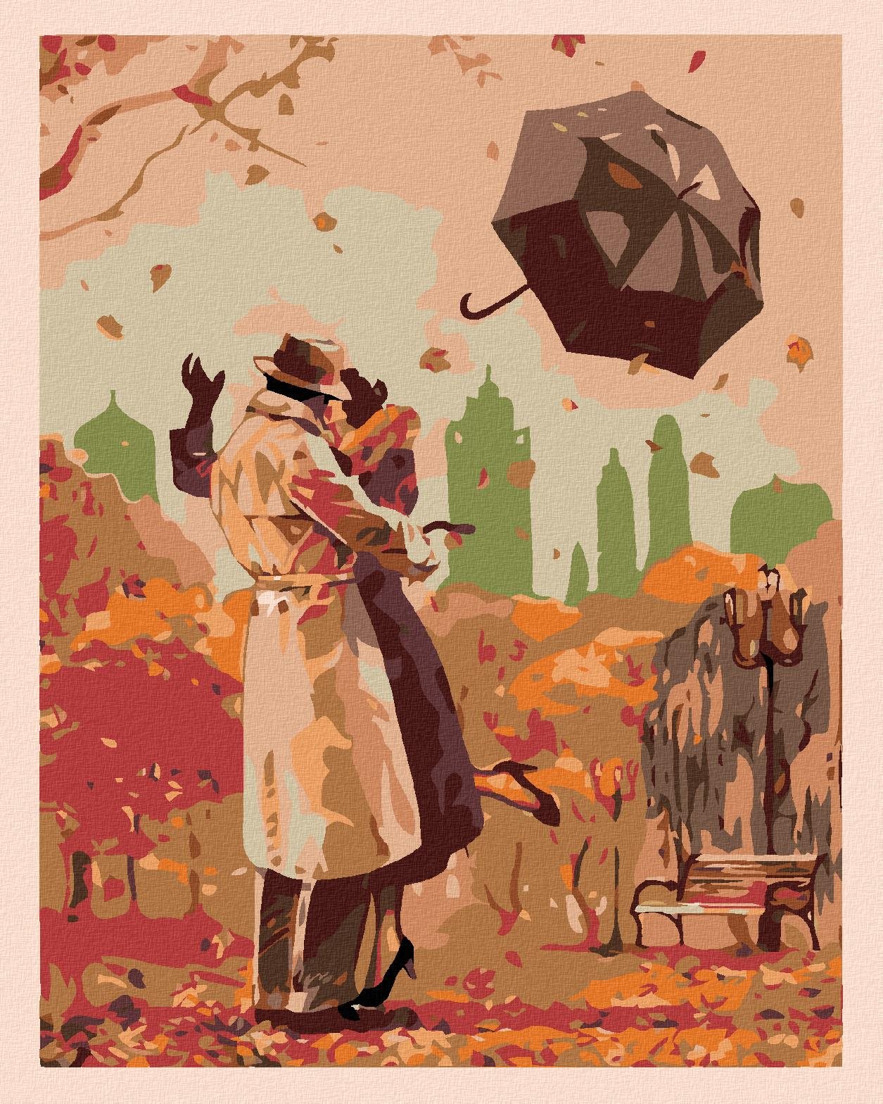 Malování podle čísel - Podzimní romance, 40x50 cm, vypnuté plátno na rám