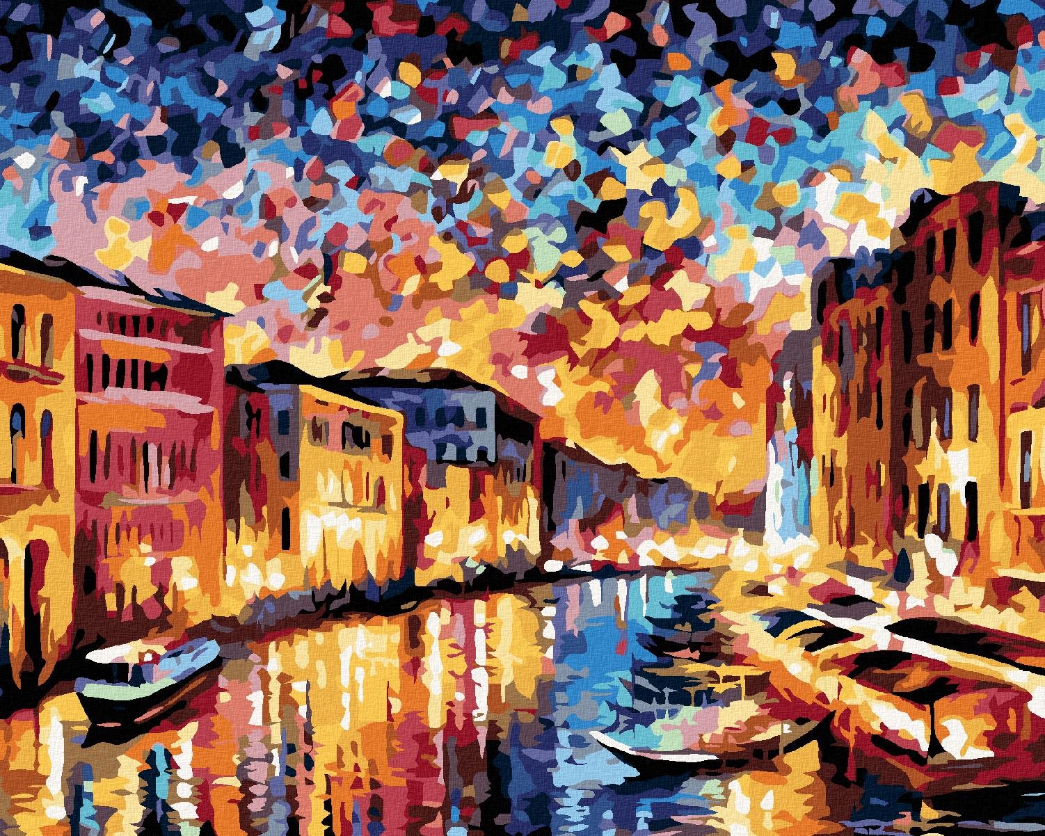 Malování podle čísel - Plavba benátkami, 100x80 cm, bez rámu a bez vypnutí plátna