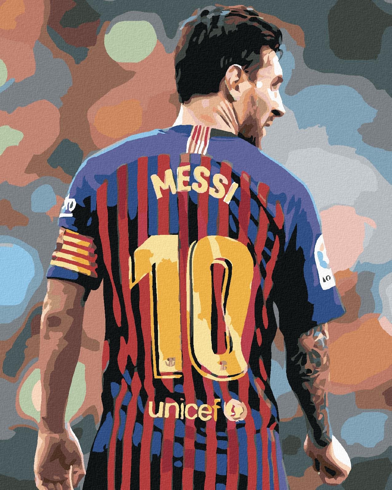 Malování podle čísel - Messi, 80x100 cm, bez rámu a bez vypnutí plátna