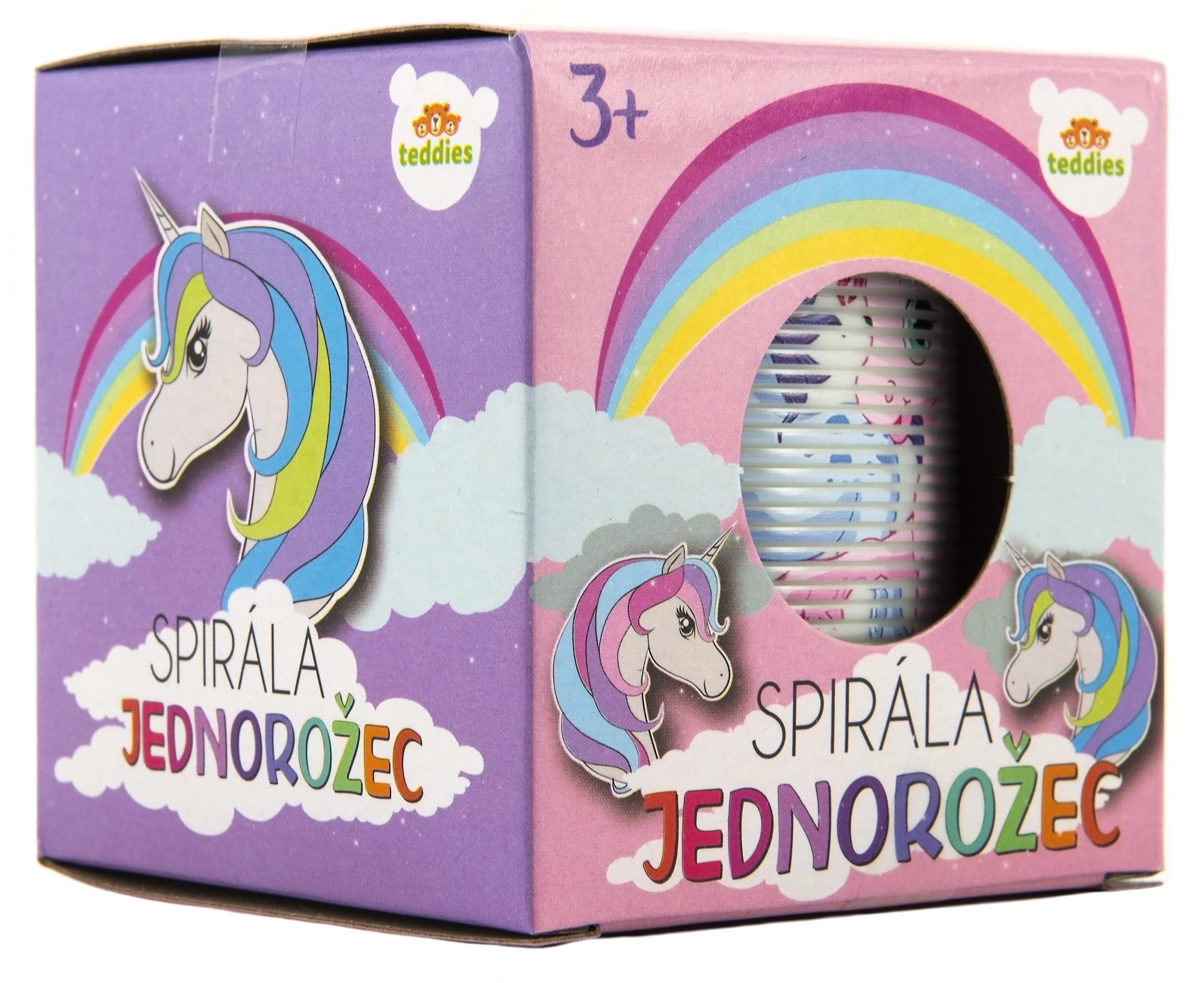 Teddies Spirála/pružina jednorožec plast průměr 6,5cm