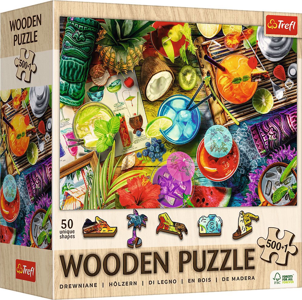 TREFL Dřevěné puzzle Barevné koktejly 501 dílků