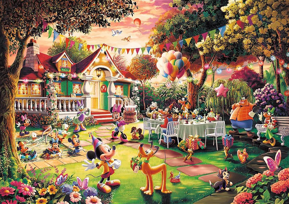 TREFL Puzzle Premium Plus Narozeninová oslava Mickey Mouse 1000 dílků