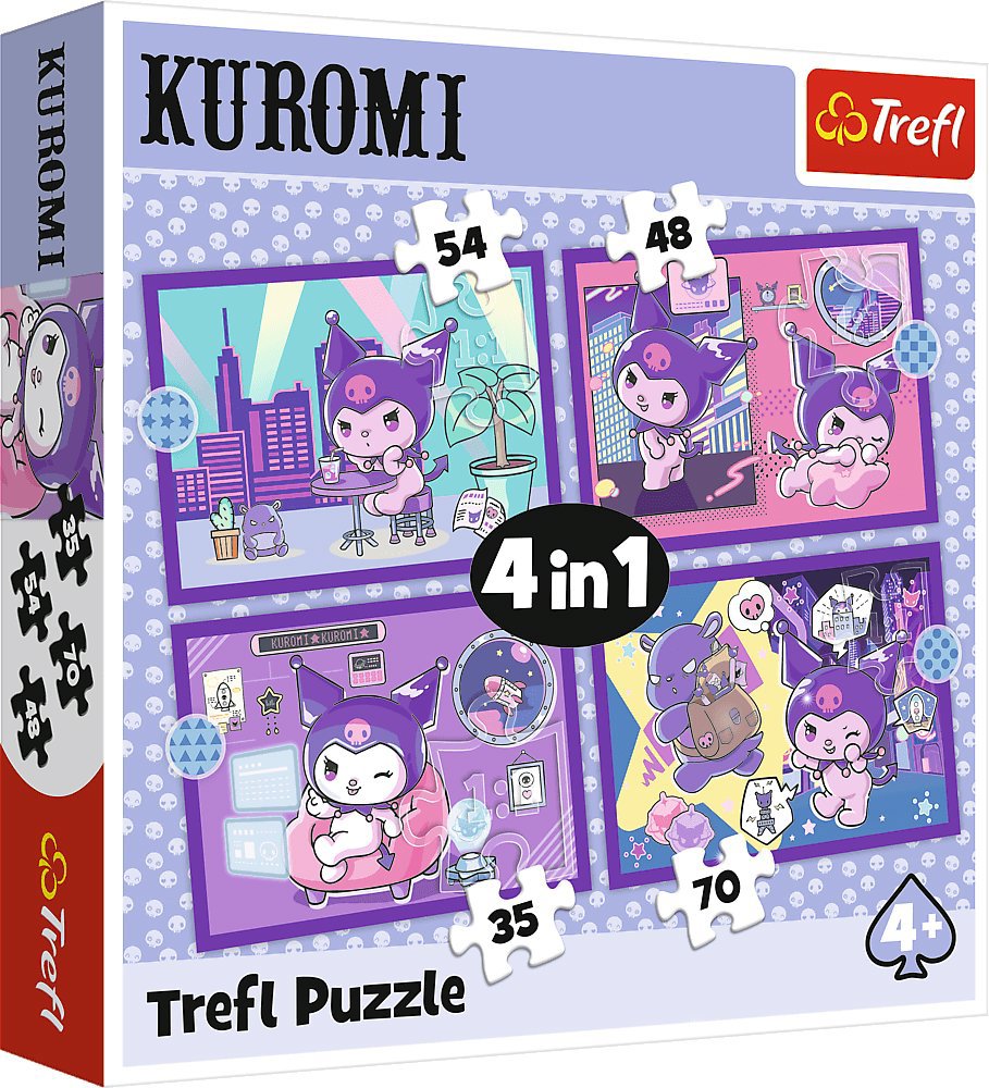 TREFL Puzzle Den s Kuromi 4v1 (35,48,54,70 dílků)