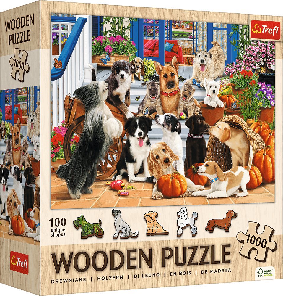 TREFL Dřevěné puzzle Psí přátelství 1000 dílků