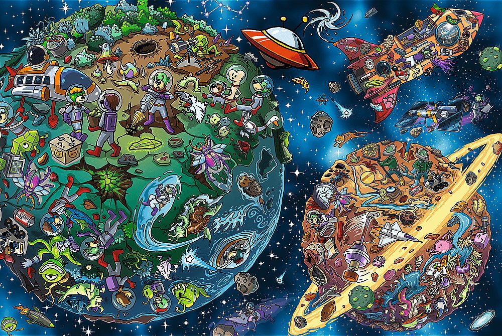 Puzzle Treflíci ve vesmíru 100 dílků
