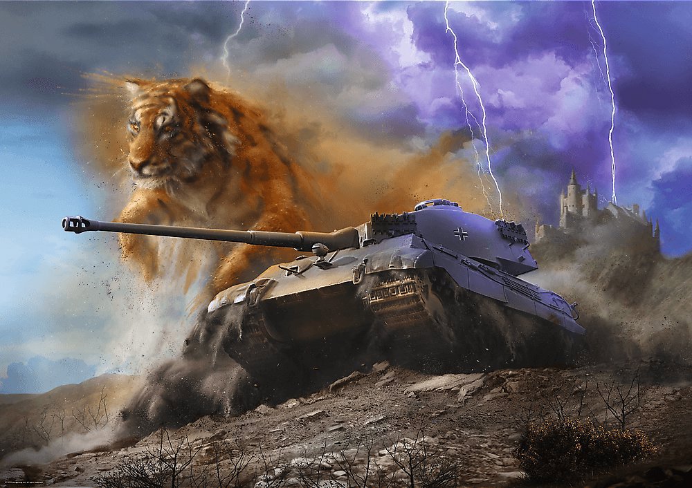 TREFL Puzzle Premium Plus World of Tanks: Tiger II 1000 dílků