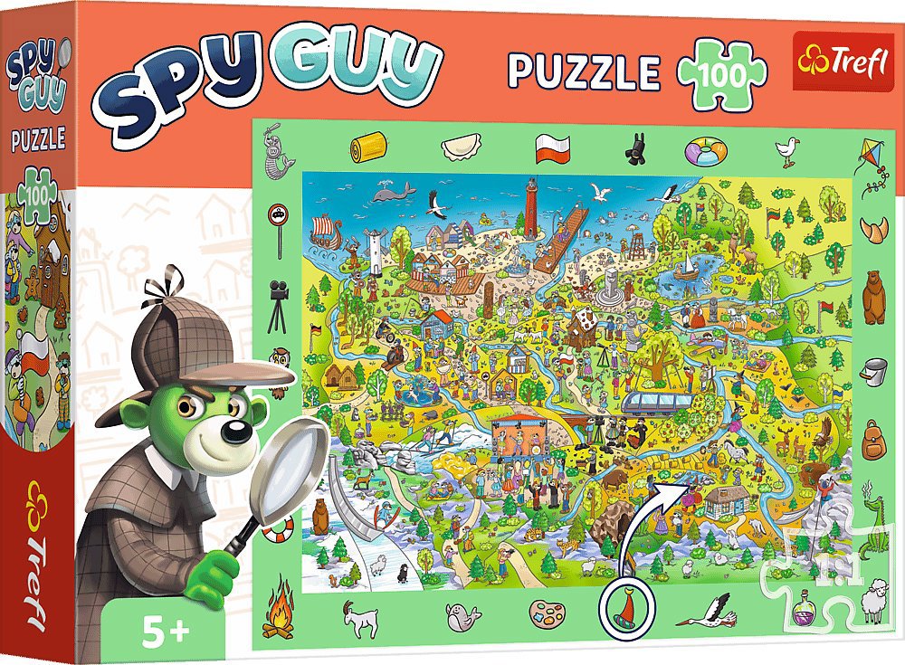 Trefl Puzzle s hledáním obrázků Spy Guy: Polsko 100 dílků