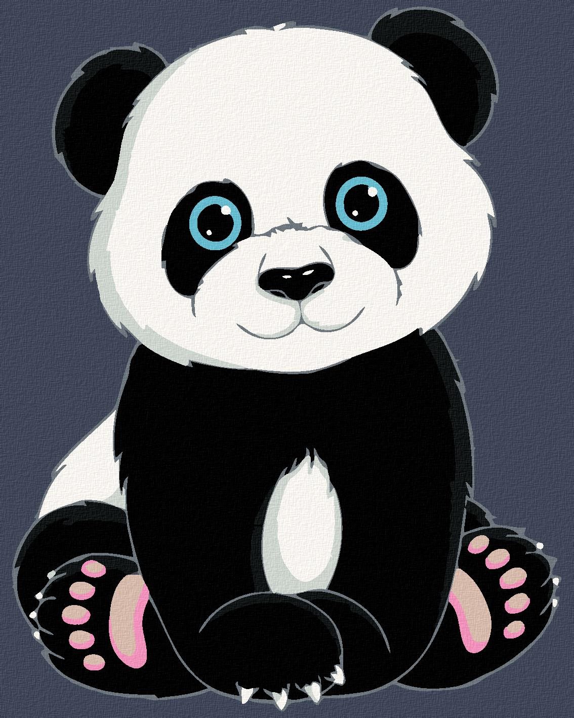 Diamondi - PANDA, 40x50 cm, vypnuté plátno na rám