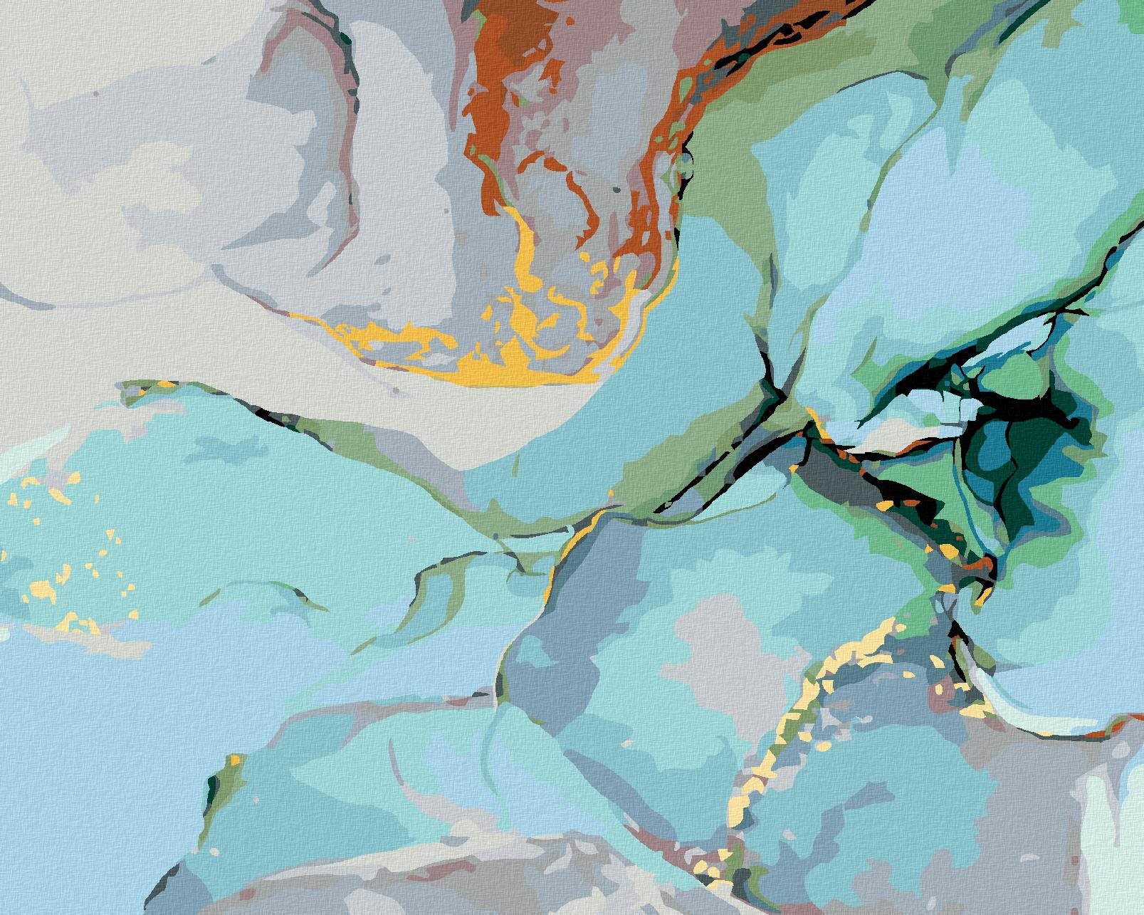 Diamondi - TYRKYSOVÁ ABSTRAKCE, 40x50 cm, vypnuté plátno na rám