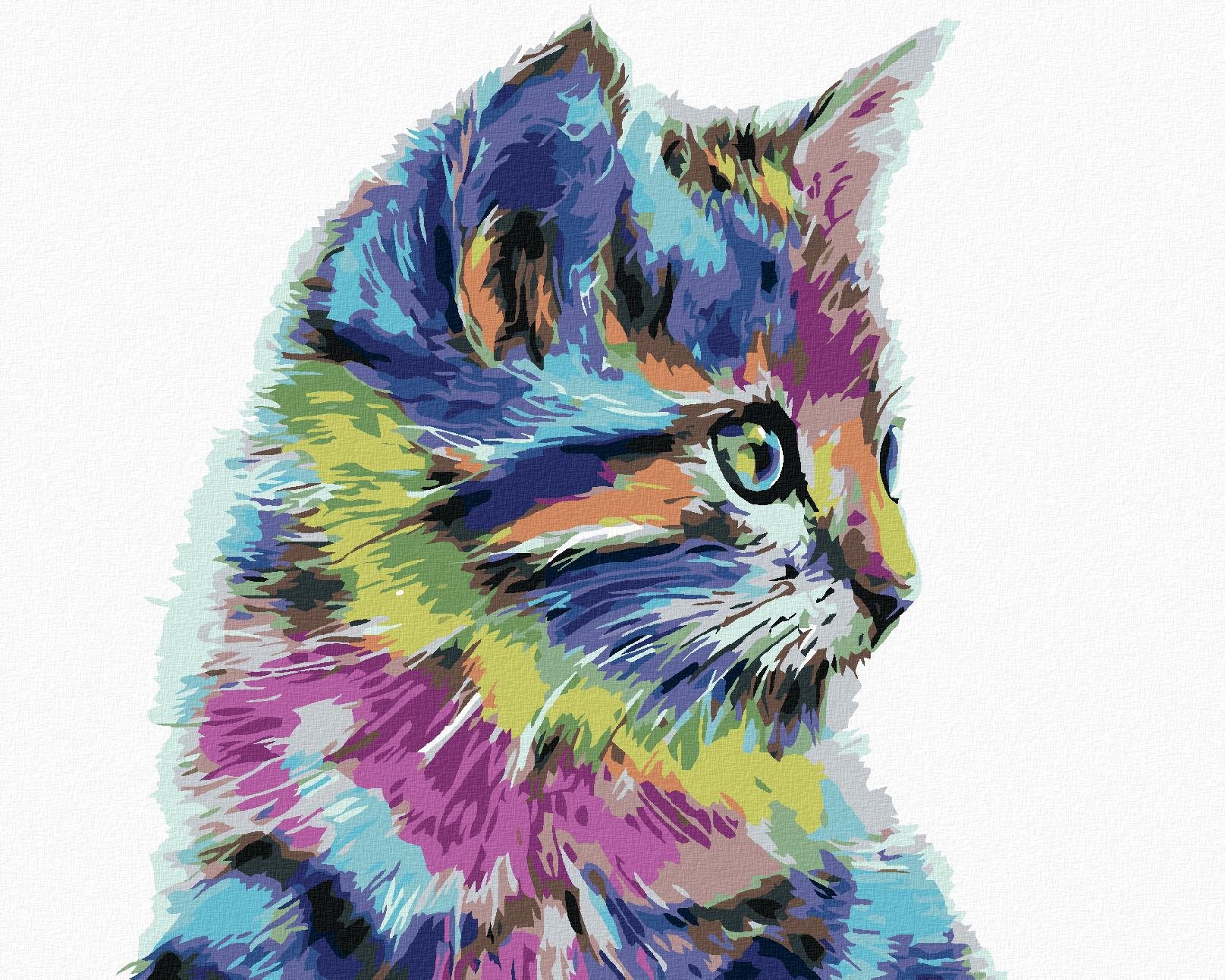 Diamondi - KOČIČKA, 40x50 cm, vypnuté plátno na rám