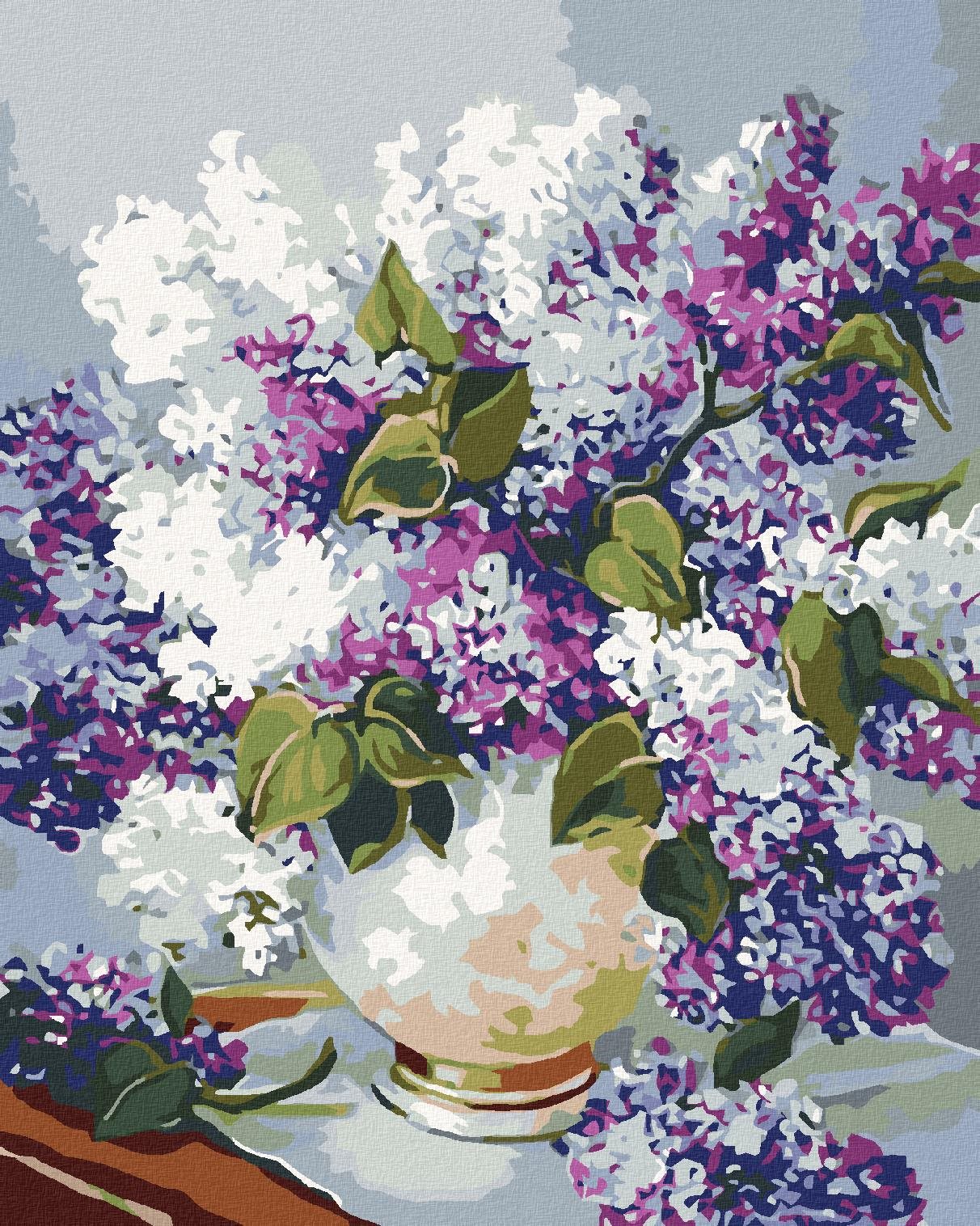 Diamondi - ŠEŘÍKY VE VÁZE SE ZLATÝM OKRAJEM, 40x50 cm, bez rámu a bez vypnutí plátna