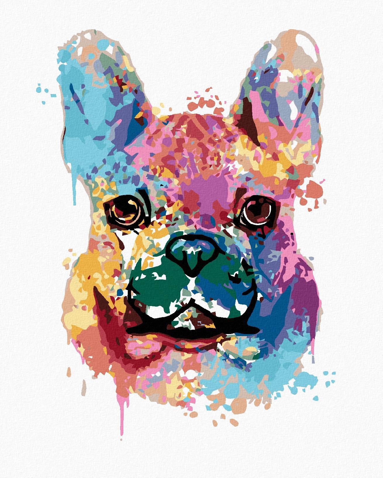 Diamondi - MALOVANÝ BULDOČEK, 40x50 cm, vypnuté plátno na rám