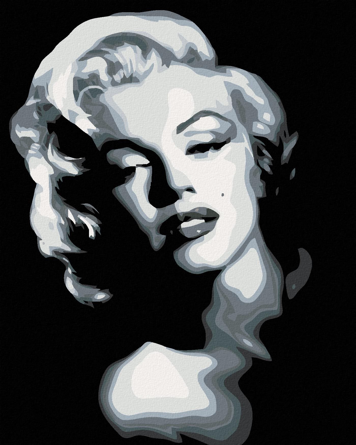Diamondi - ČERNOBÍLÁ MARILYN, 40x50 cm, vypnuté plátno na rám