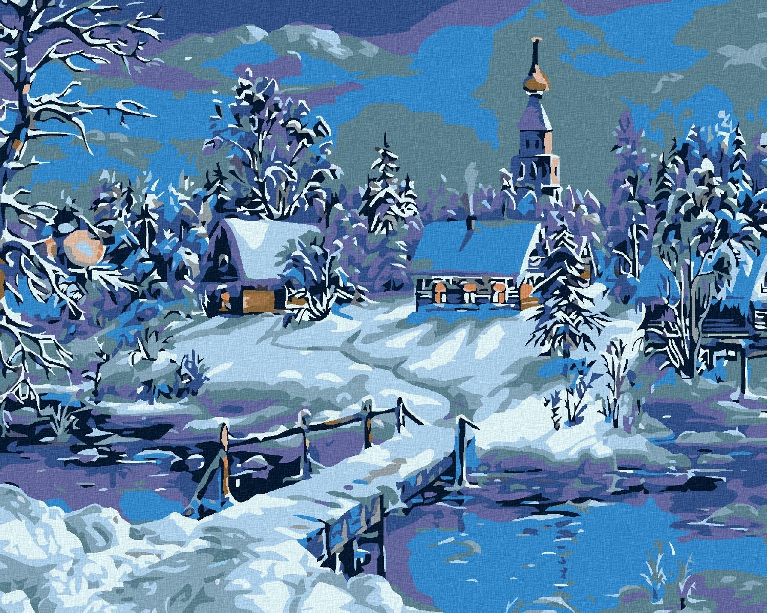 Diamondi - ZAMRZLÁ ŘÍČKA, 40x50 cm, vypnuté plátno na rám