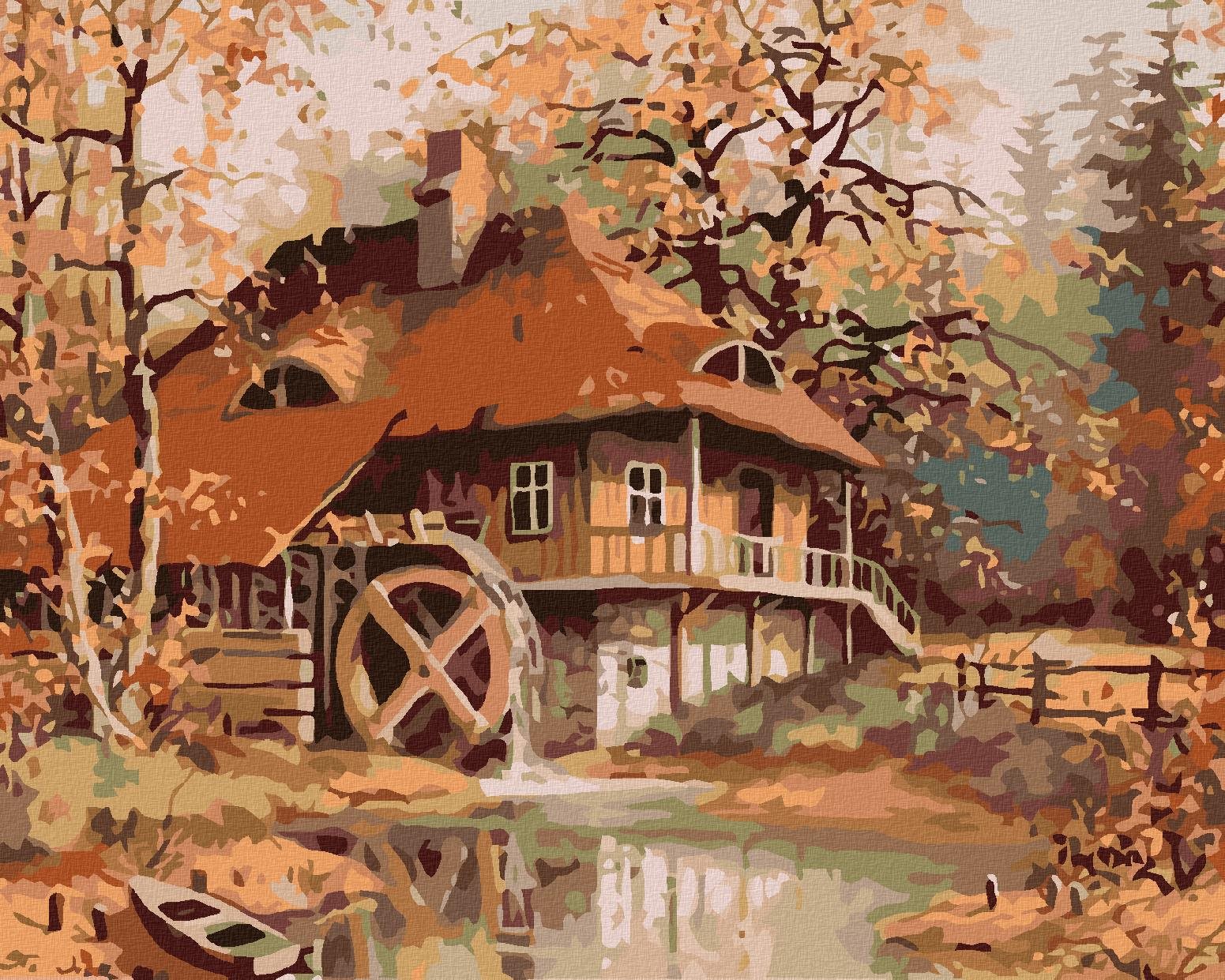 Diamondi - STARÝ MLÝN, 40x50 cm, vypnuté plátno na rám