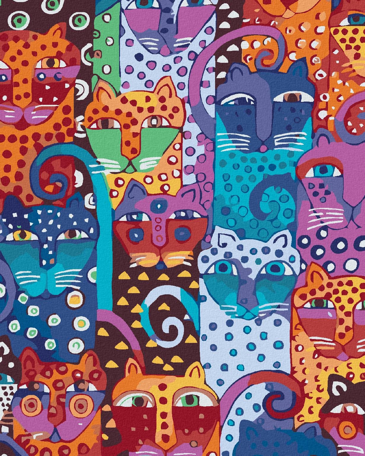 Diamondi - DIVOKÉ KOČKY, 40x50 cm, vypnuté plátno na rám