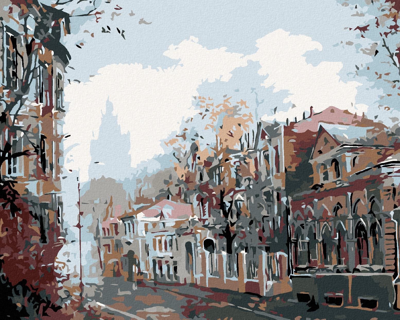 Diamondi - TEMNÉ MĚSTEČKO, 40x50 cm, vypnuté plátno na rám